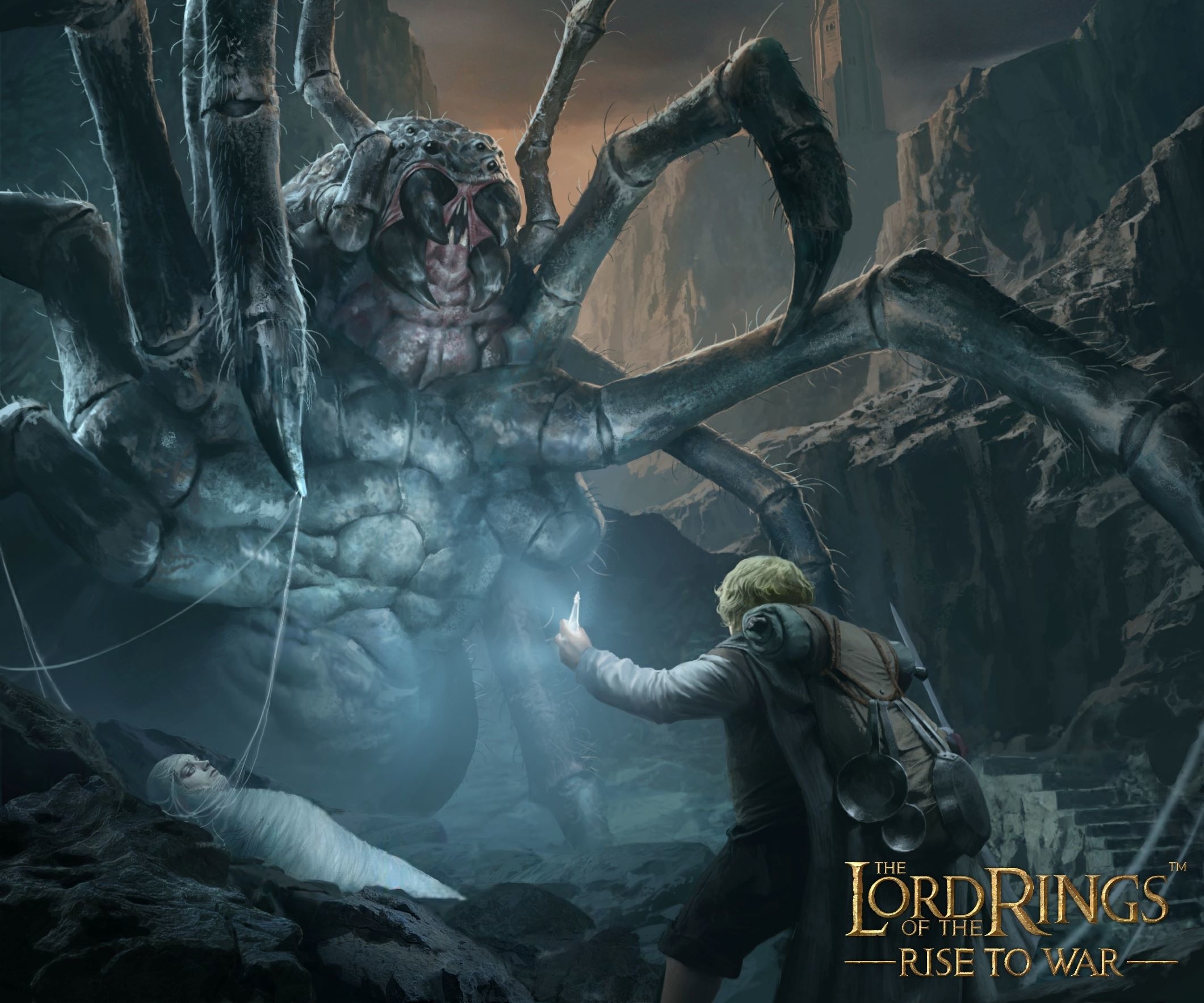 Shelob and Frodo from The Lord of the Rings: Rise to War HD Wallpaper
