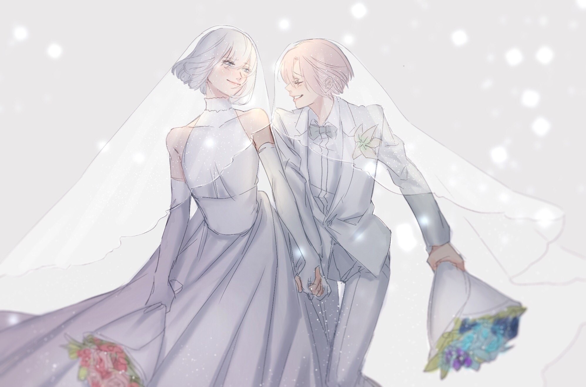 Jack Jeanne Shirota Mitsuki and Tachibana Kisa wedding HD Wallpaper