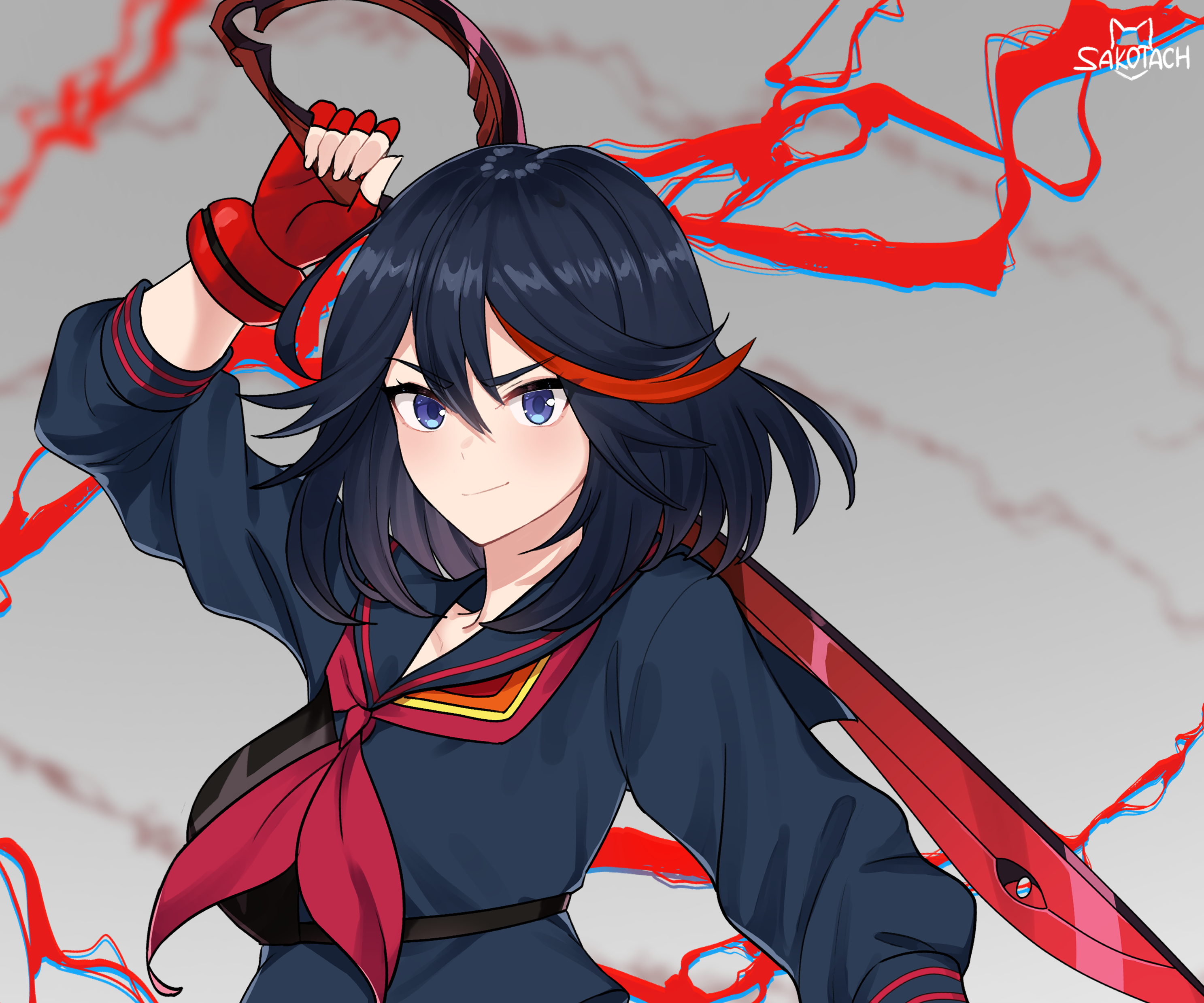 Ryuko Matoi from Kill La Kill with Scissor Blade HD Wallpaper