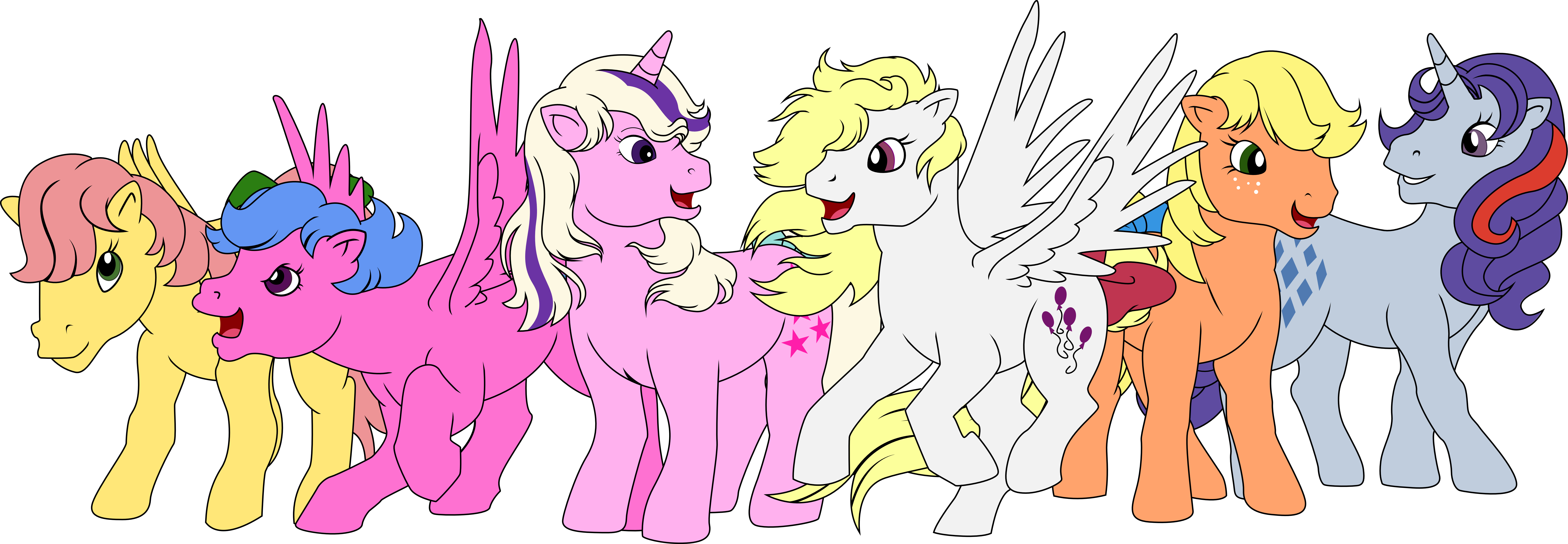 My Little Pony characters Sparkler, Surprise, Twilight, Posey, Applejack, Firefly HD Wallpaper