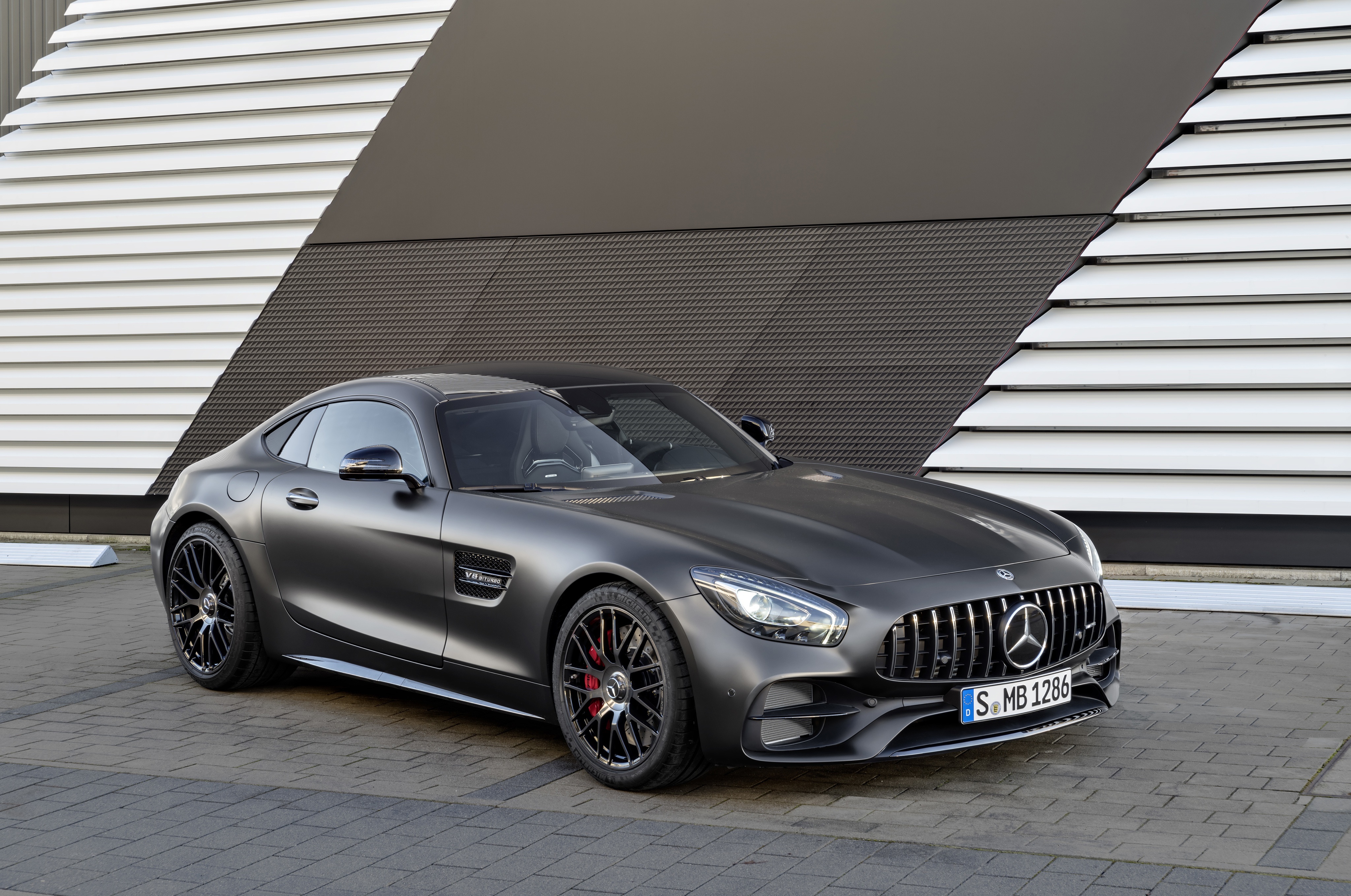 Matte Gray Mercedes-AMG GT Grand Tourer HD Wallpaper