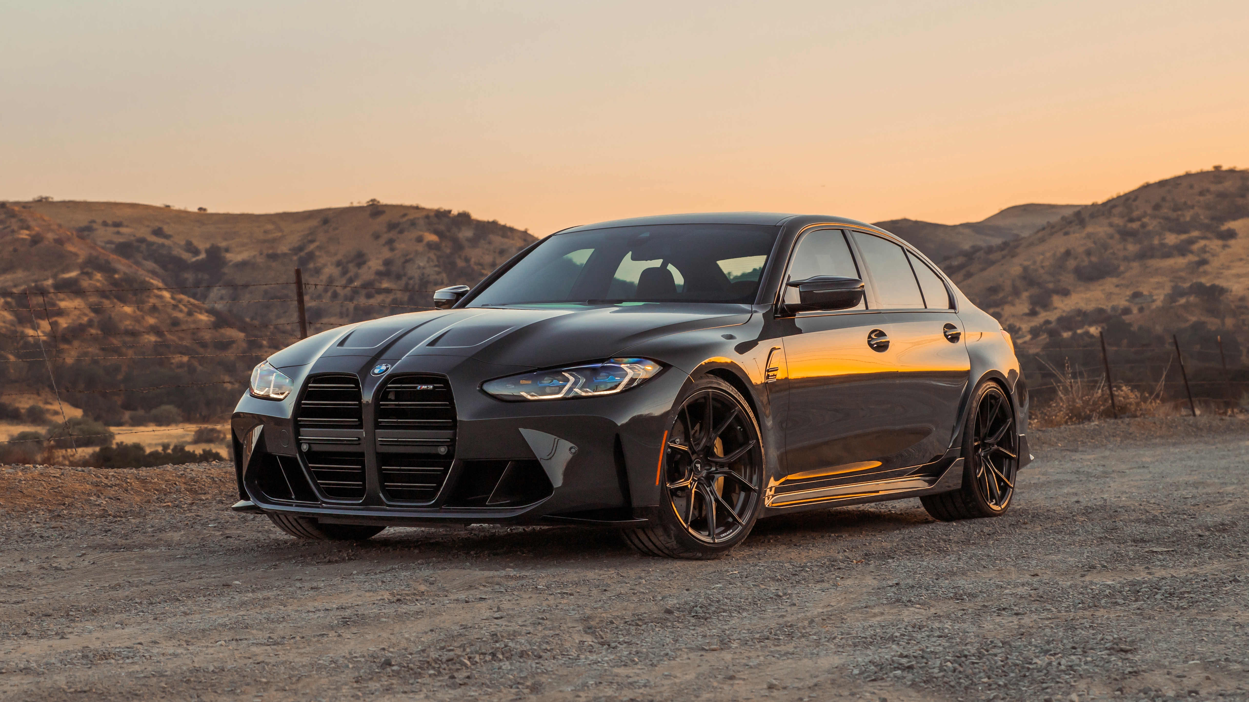 Dark Gray BMW M3 Sedan on Dirt Road HD Wallpaper