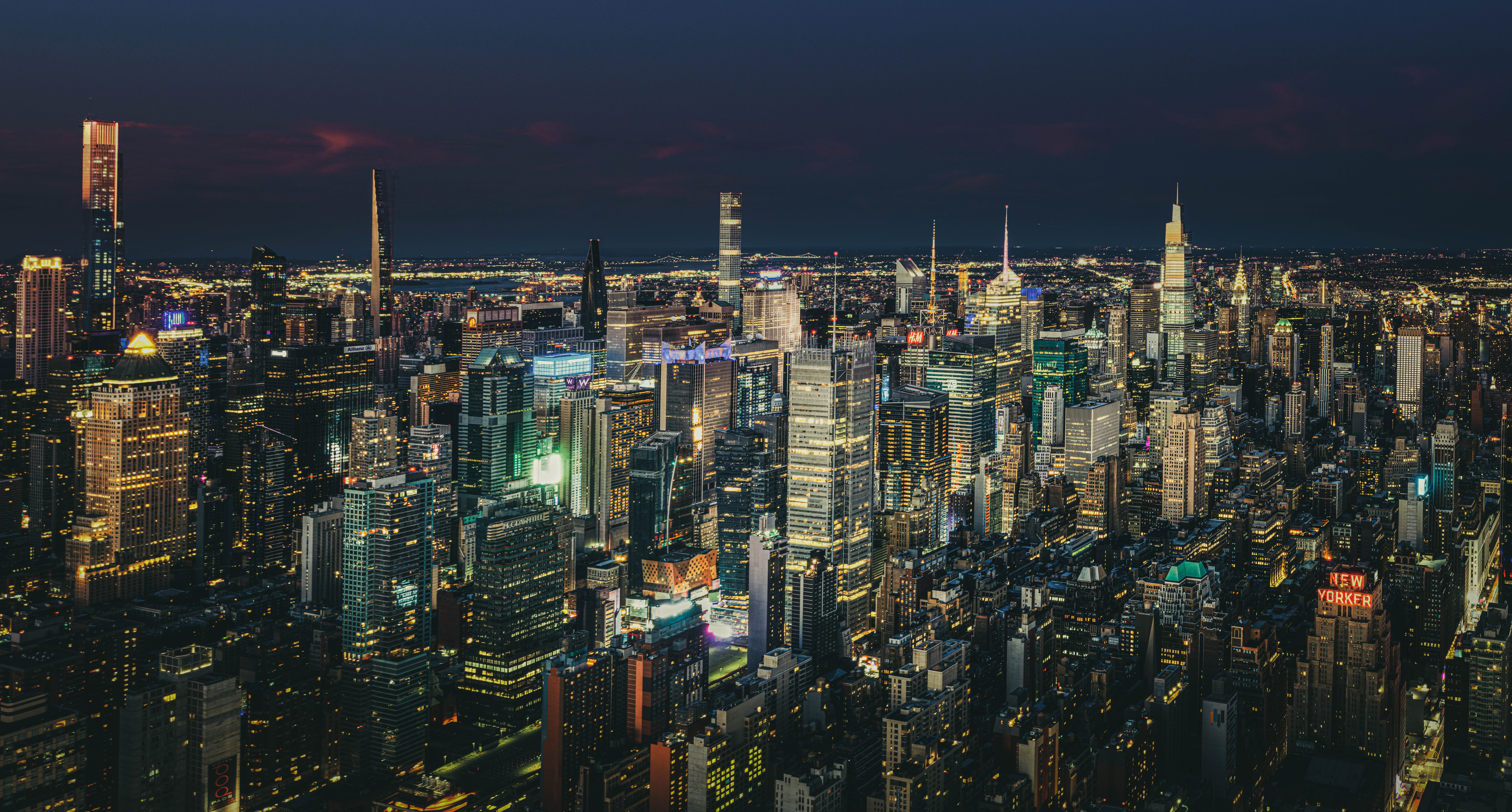 New York City Skyline at Night HD Wallpaper