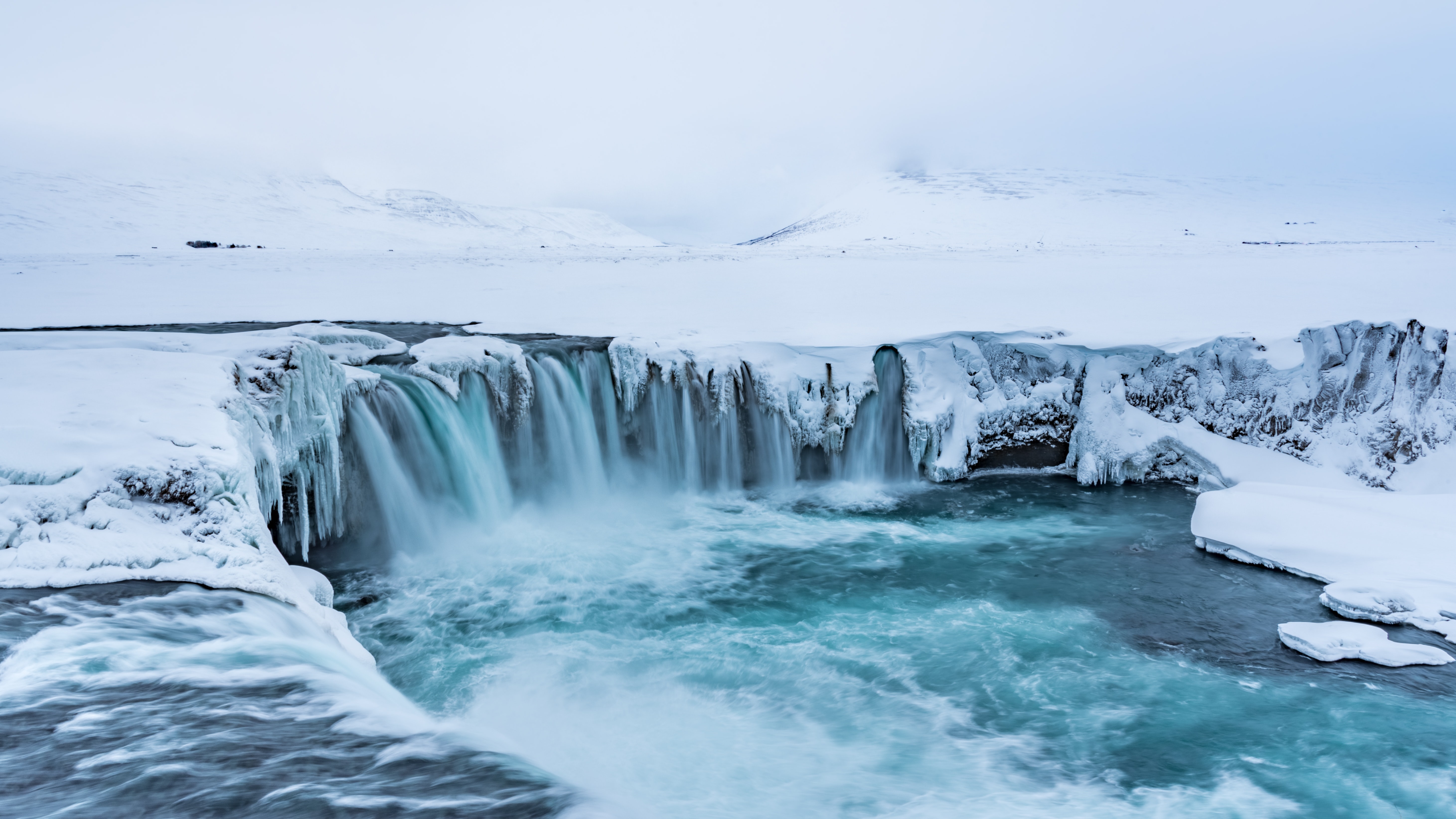 Goðafoss Waterfall in Iceland 4K HD Wallpaper