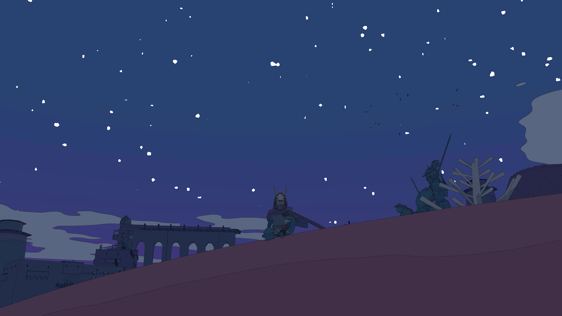 Sable under a starry night sky HD Wallpaper
