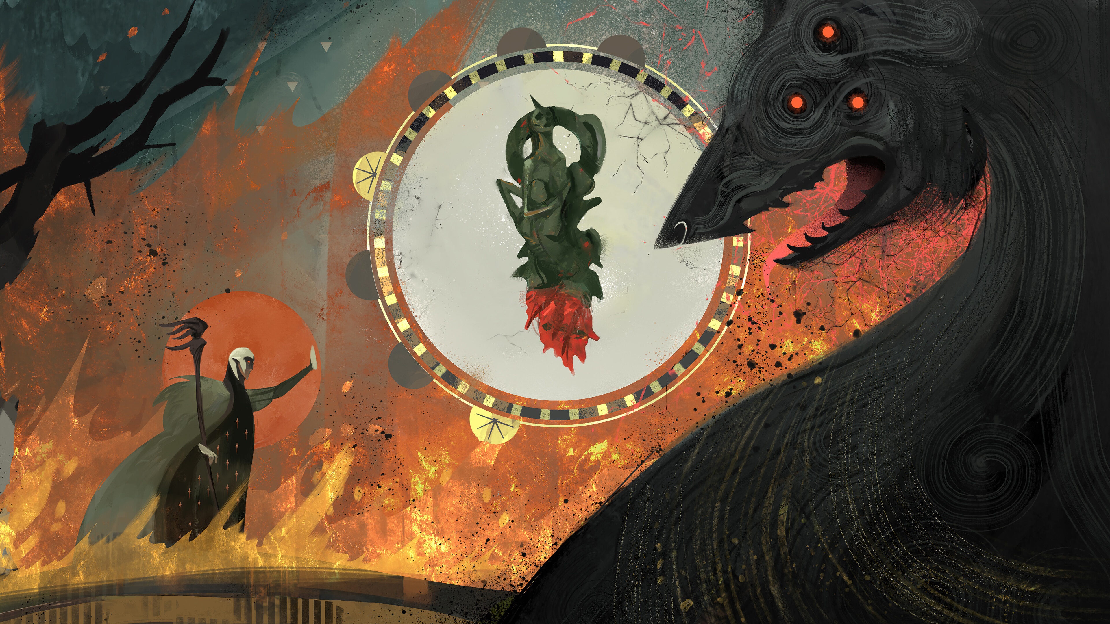 Dragon Age 4 concept art with demon and mage HD Wallpaper