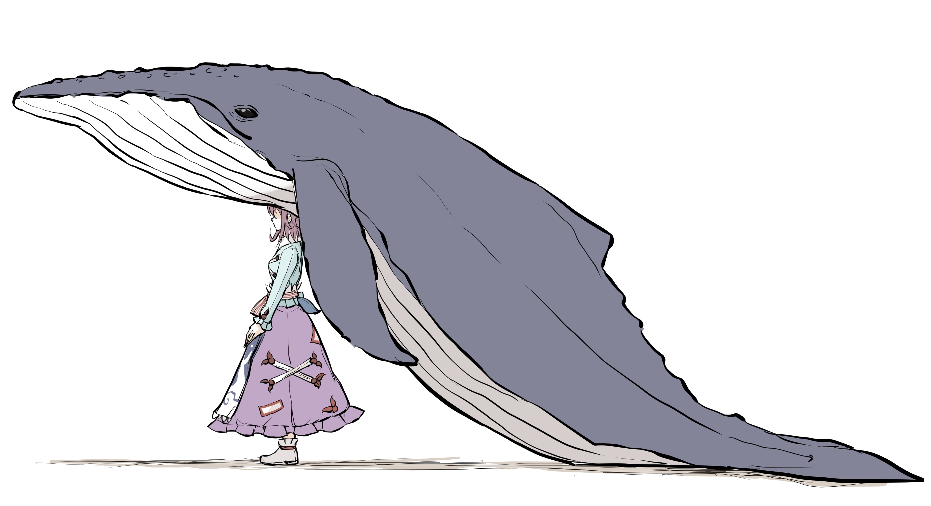 Okunoda Miyoi with a Whale HD Wallpaper