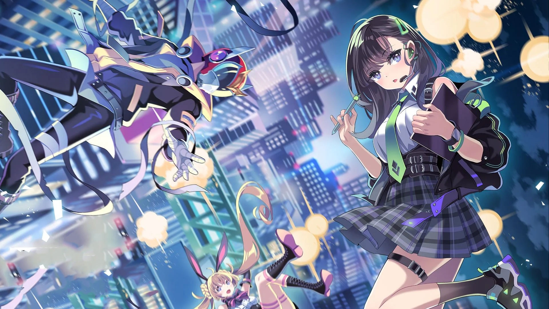 Hero Ball Z characters in a futuristic city HD Wallpaper