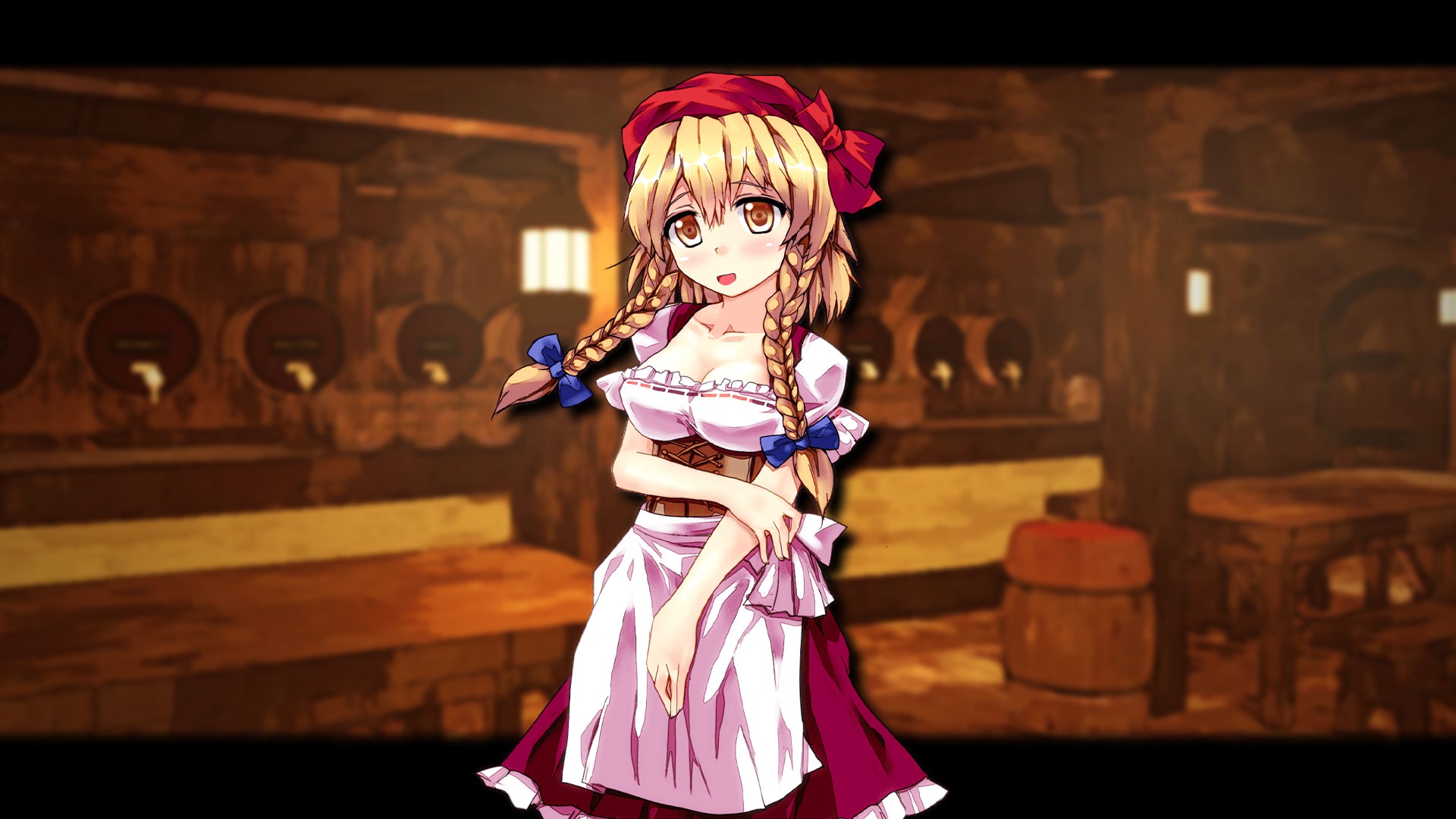Girl in a tavern HD Wallpaper