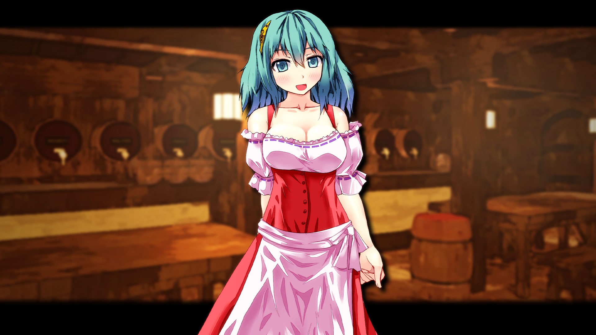 Girl in a tavern HD Wallpaper