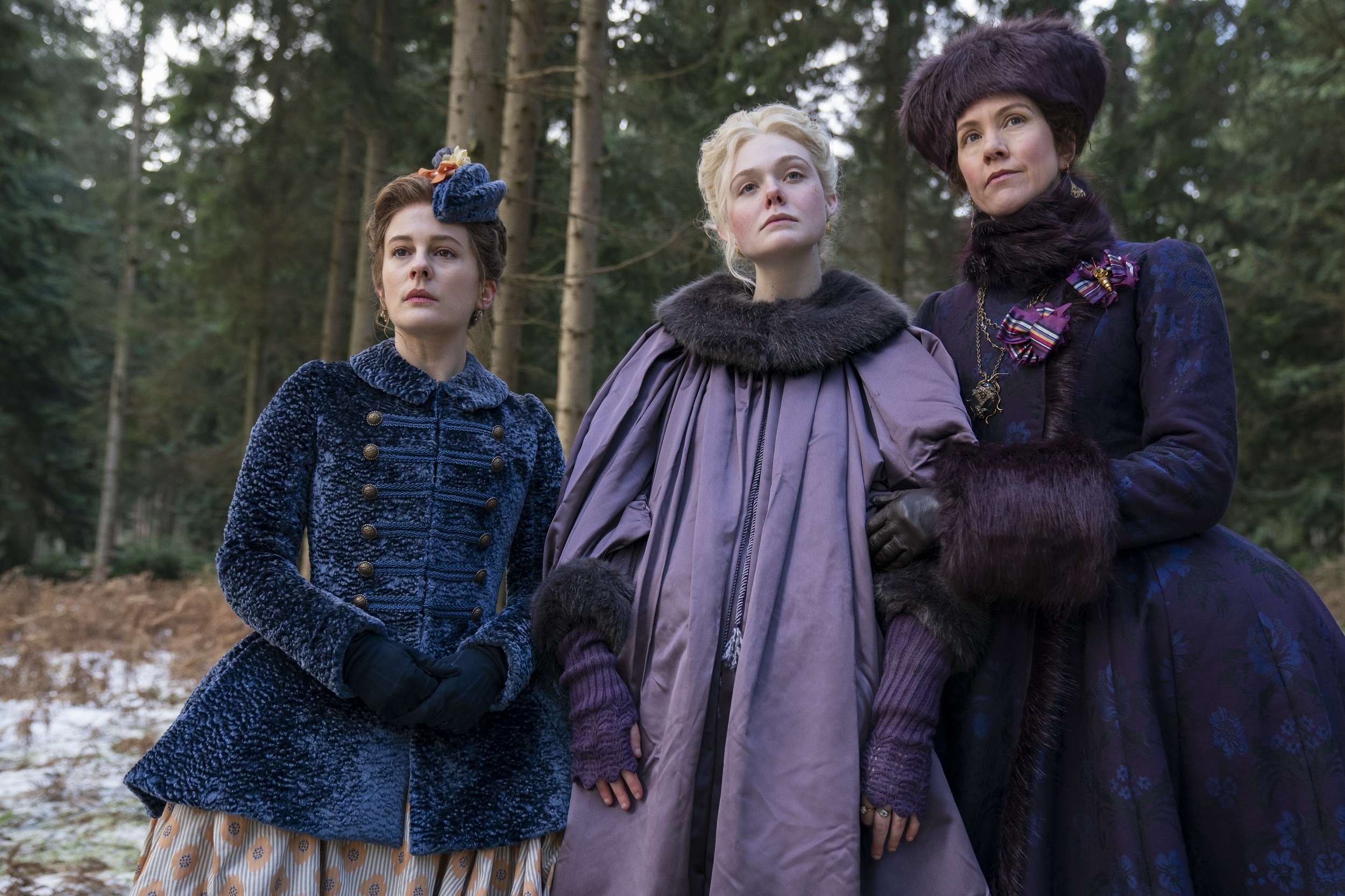 The Great: Catherine, Marial, and Orlo in the Woods HD Wallpaper