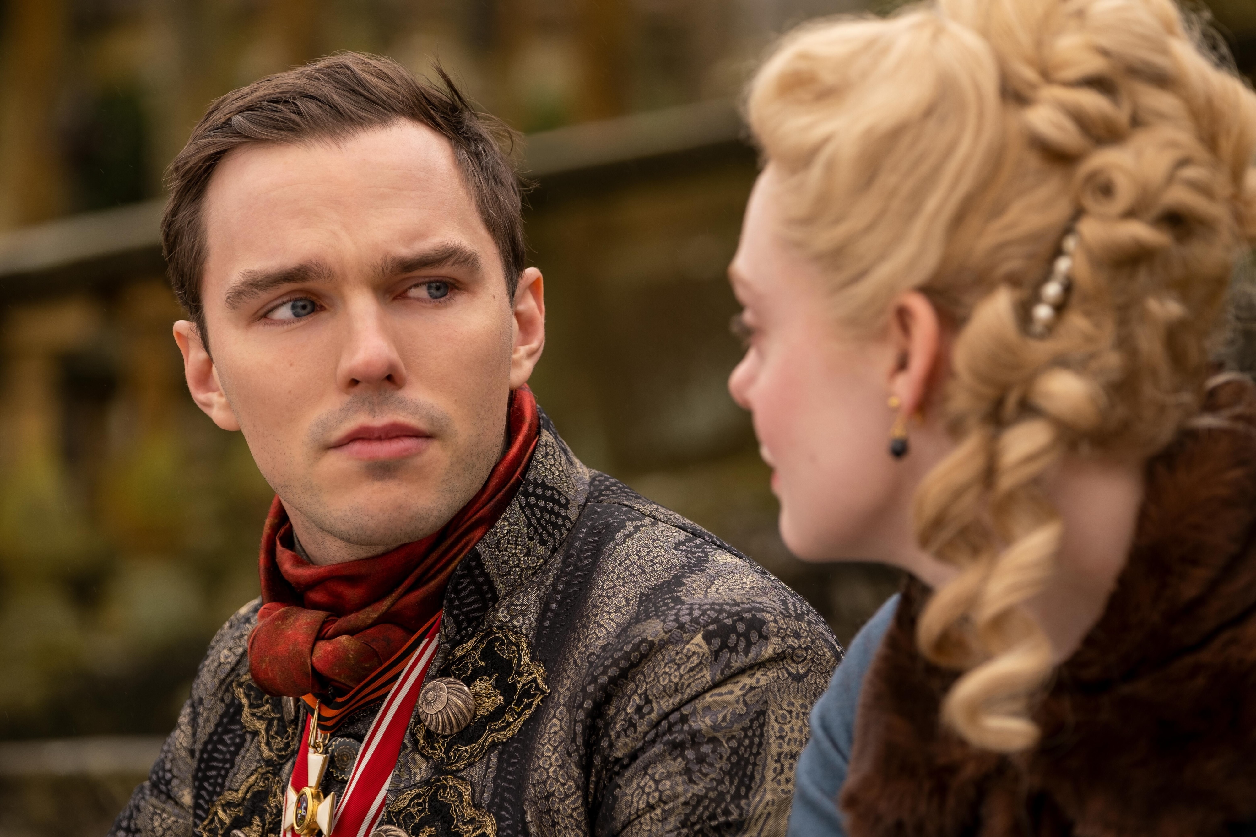 Nicholas Hoult and Elle Fanning from The Great 4K HD Wallpaper