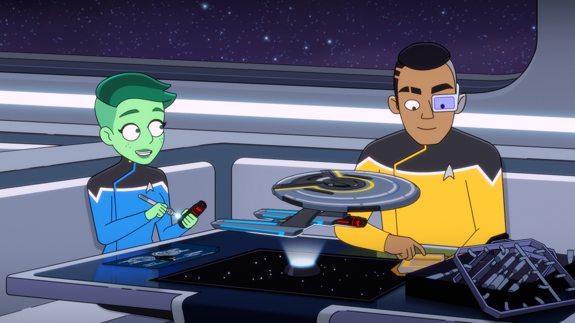 Sam Rutherford and D'Vana Tendi from Star Trek: Lower Decks HD Wallpaper