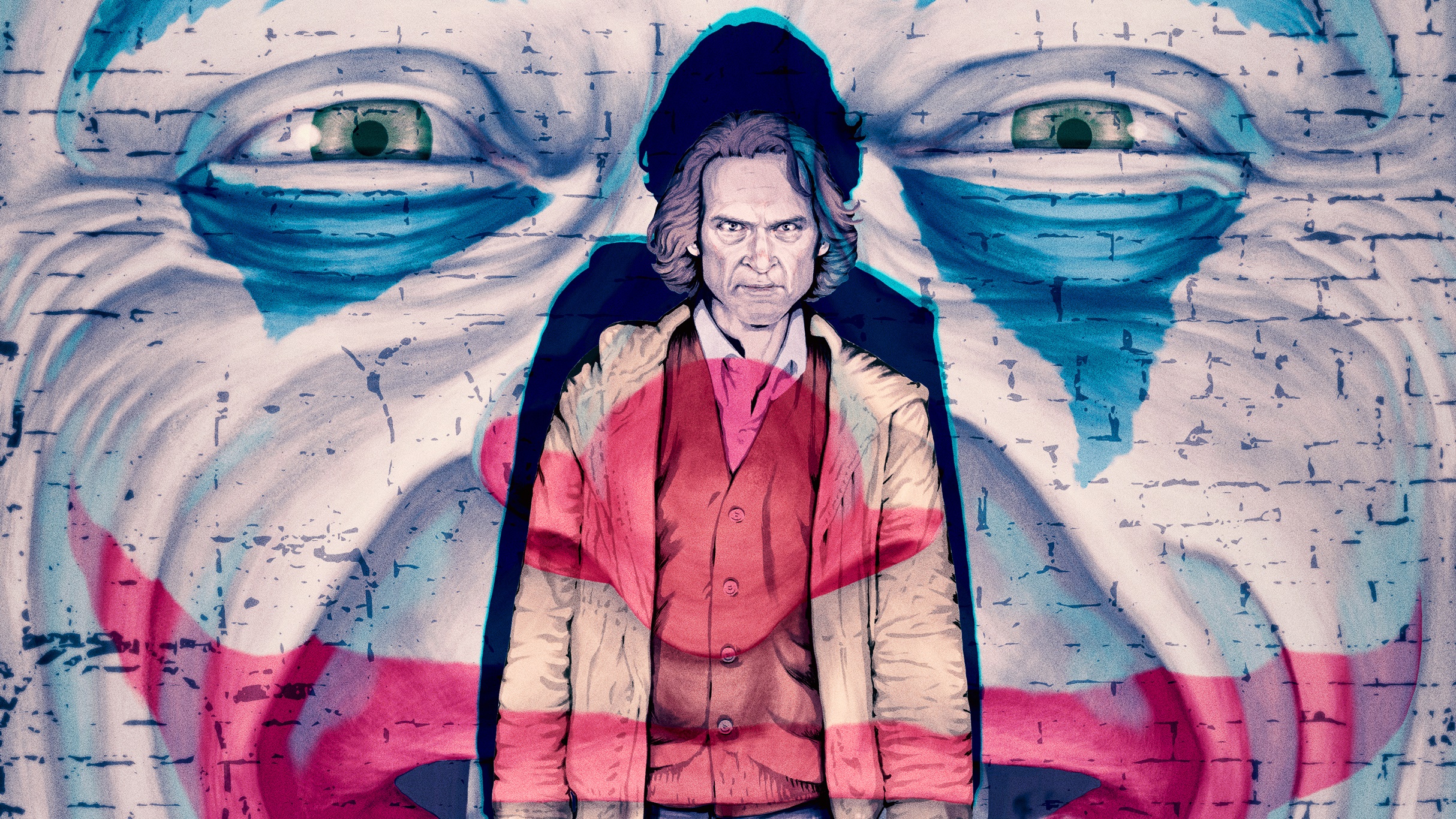 Joker Graffiti Art with Man HD Wallpaper