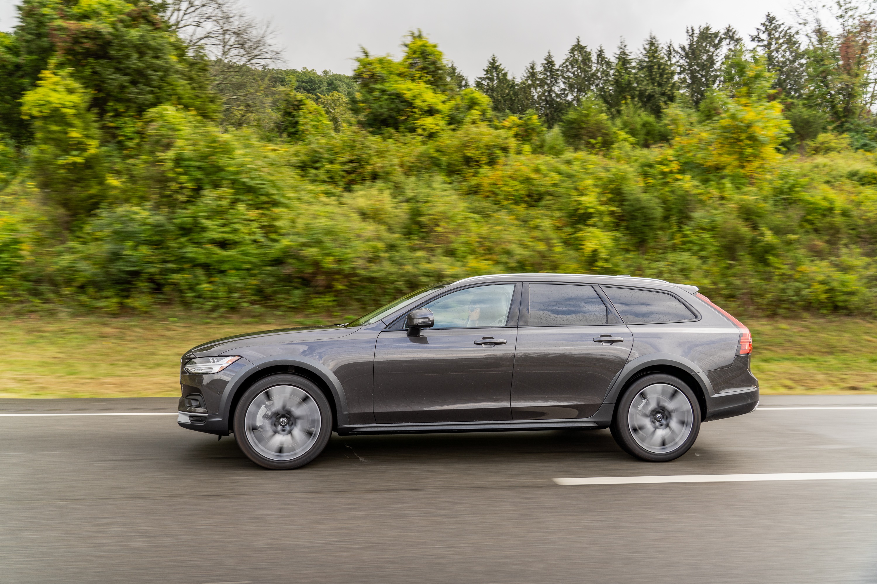 Volvo V90 B6 AWD driving on a road HD Wallpaper