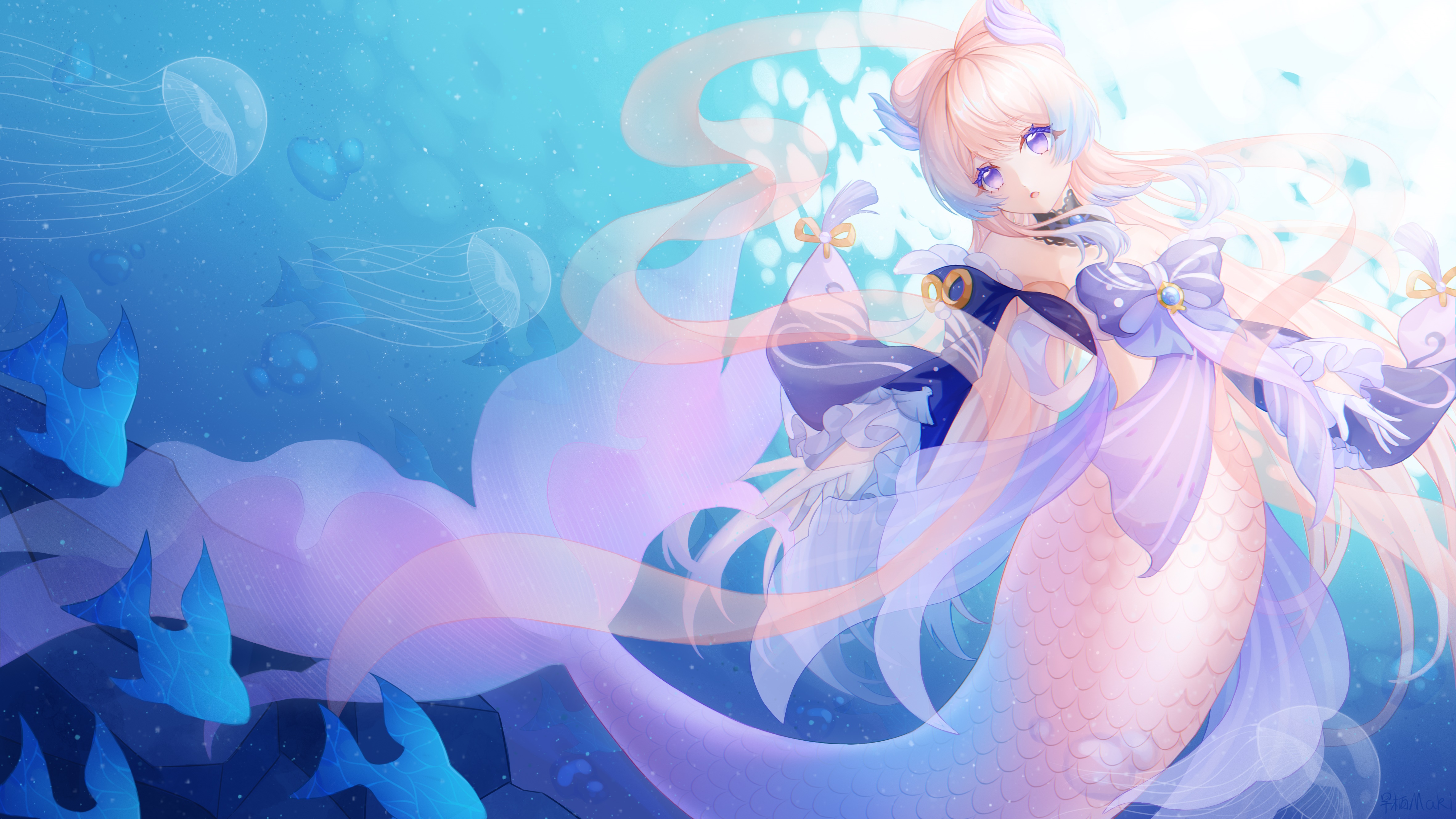 Sangonomiya Kokomi from Genshin Impact 4K HD Wallpaper
