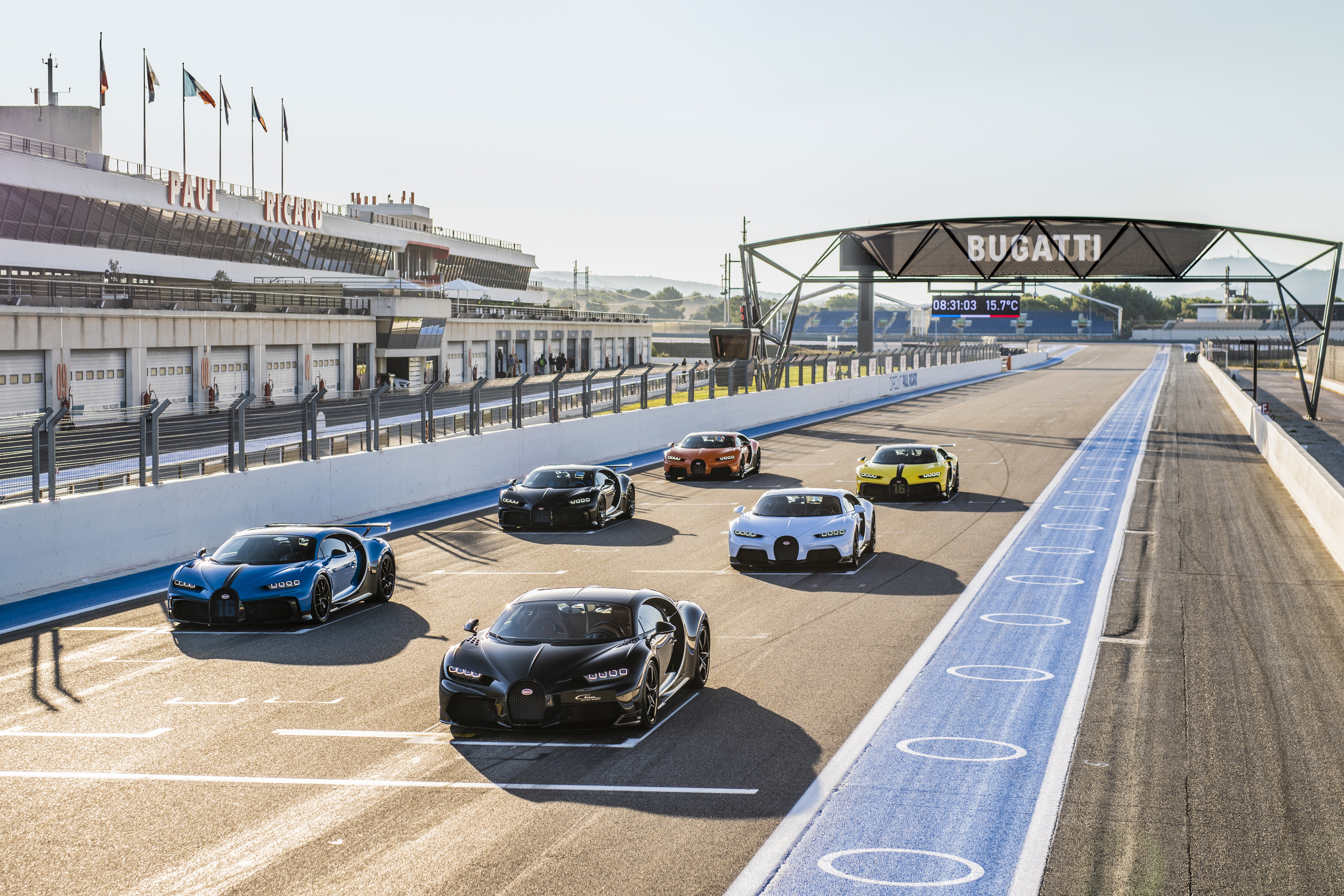 Bugatti Chiron Supercars on a Race Track HD Wallpaper