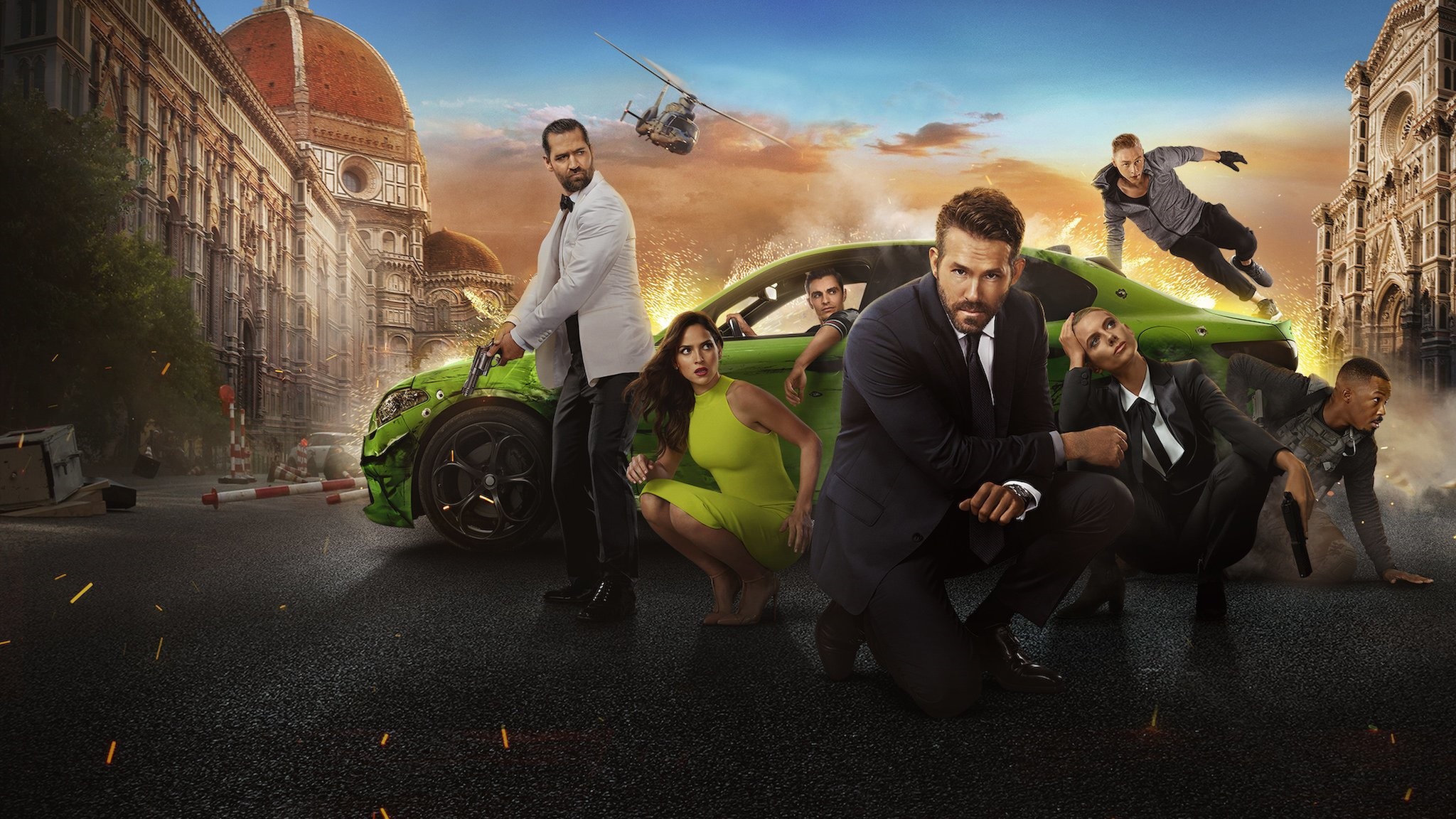 6 Underground Ryan Reynolds and cast in Florence HD Wallpaper