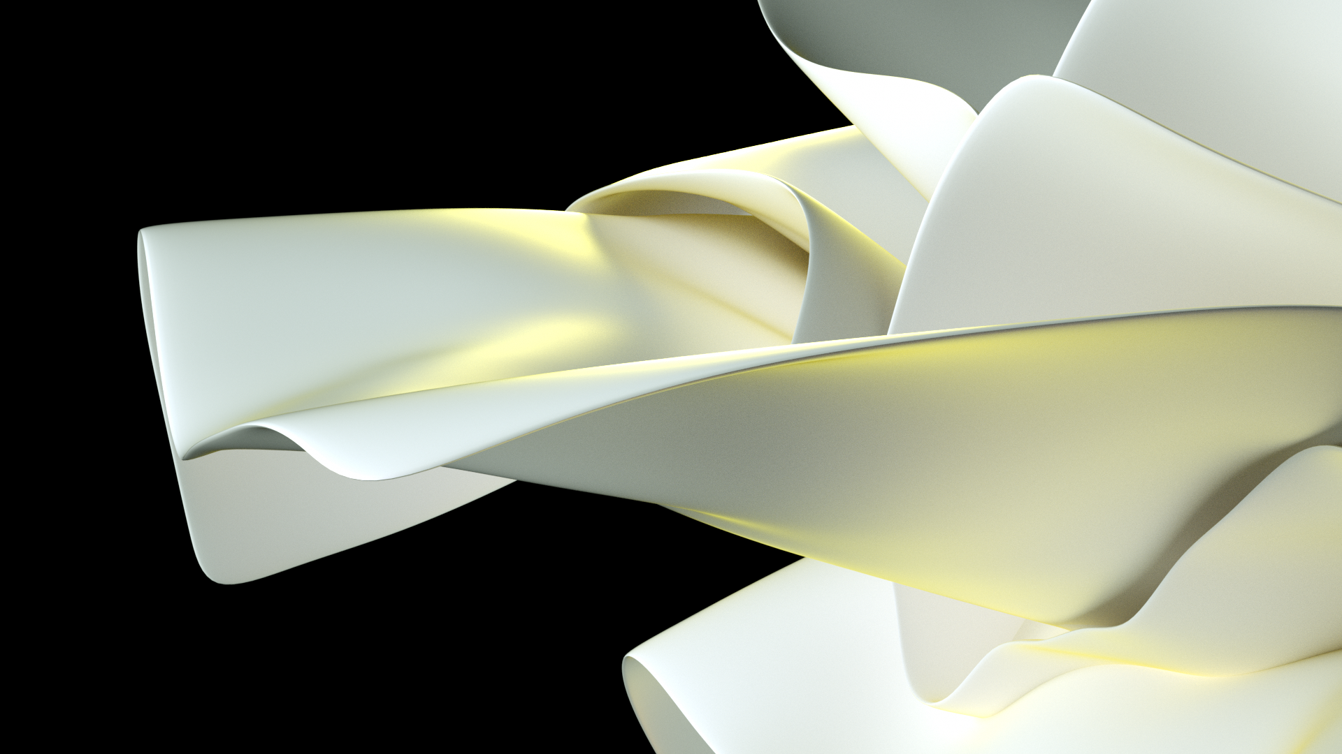 Abstract white and yellow flowing fabric HD Wallpaper