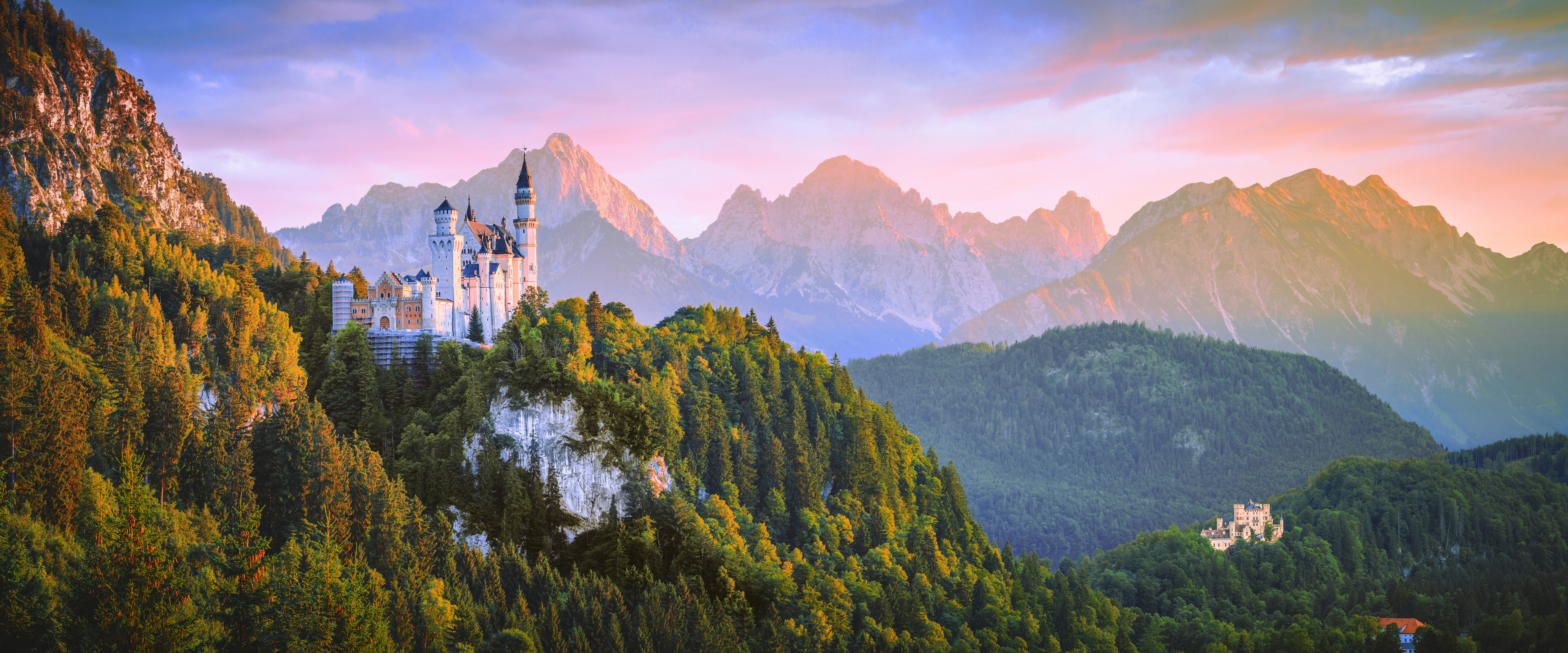 Neuschwanstein Castle 4K in Bavarian Alps, Germany HD Wallpaper