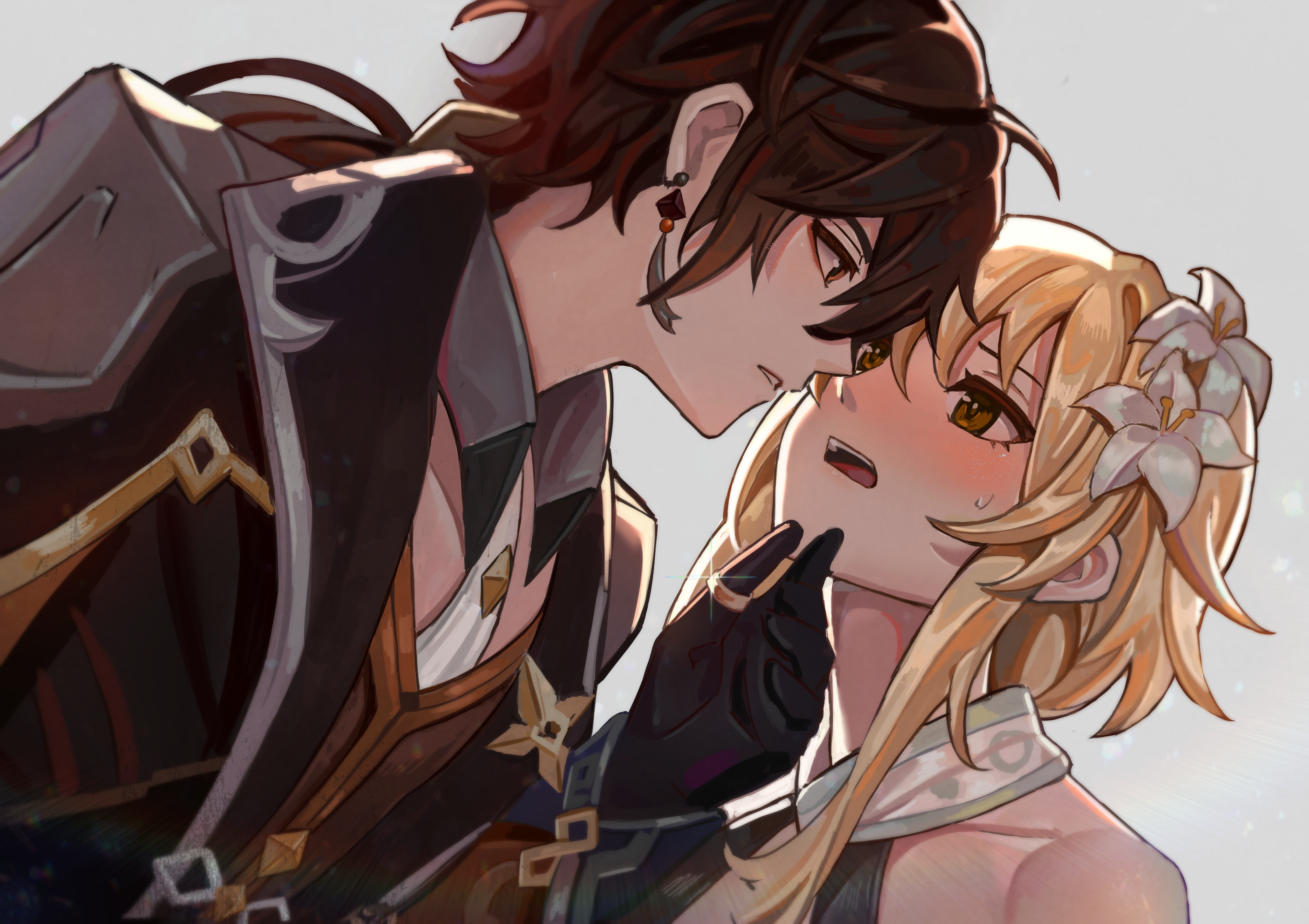 Lumine and Zhongli from Genshin Impact 4K HD Wallpaper