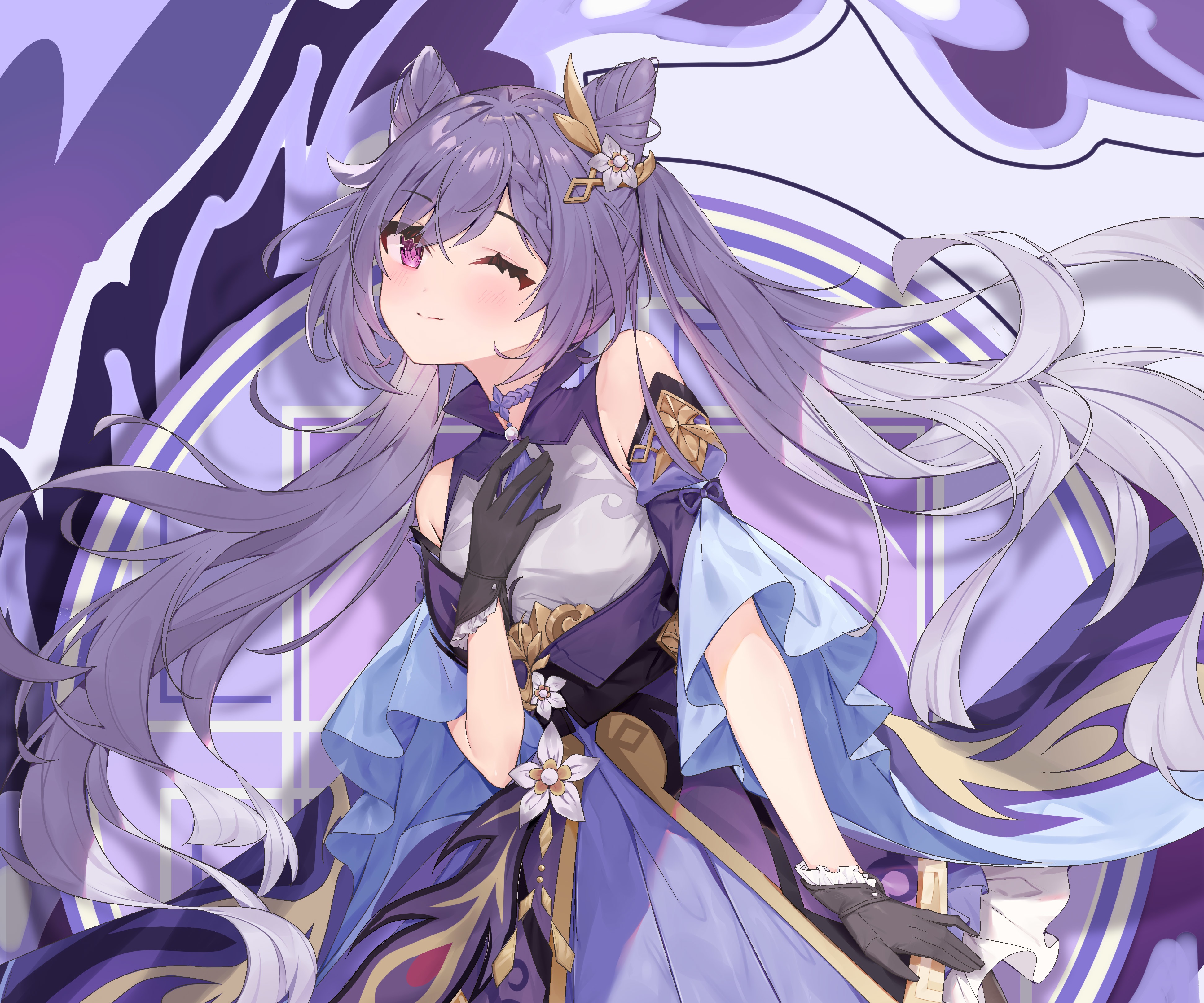 Keqing from Genshin Impact 4K HD Wallpaper