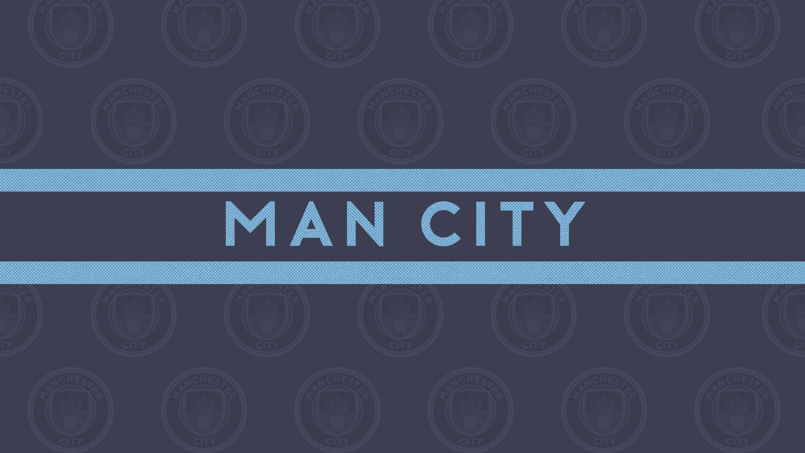 Manchester City text and logo pattern HD Wallpaper