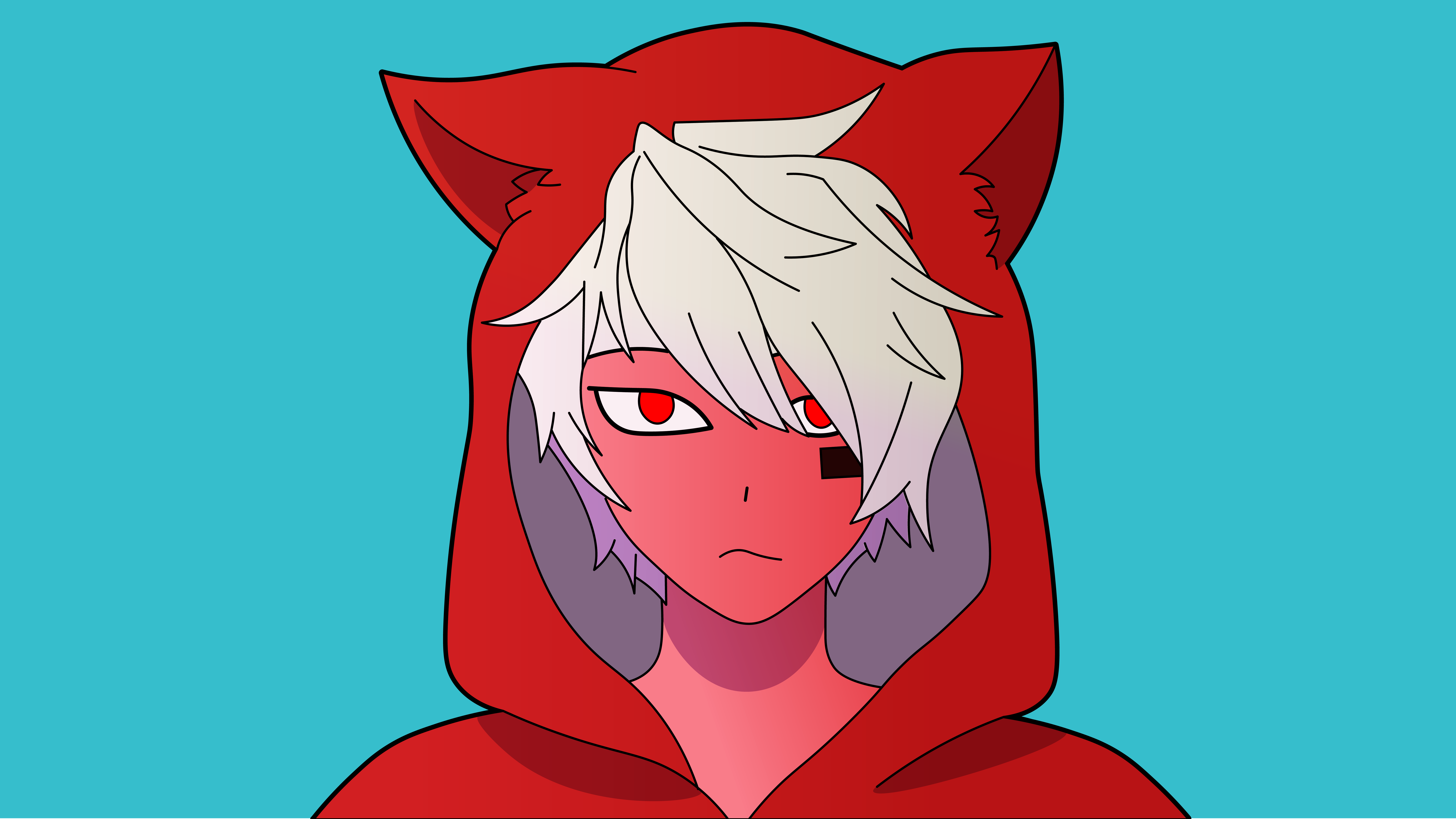 Anime character with red hoodie and white hair HD Wallpaper