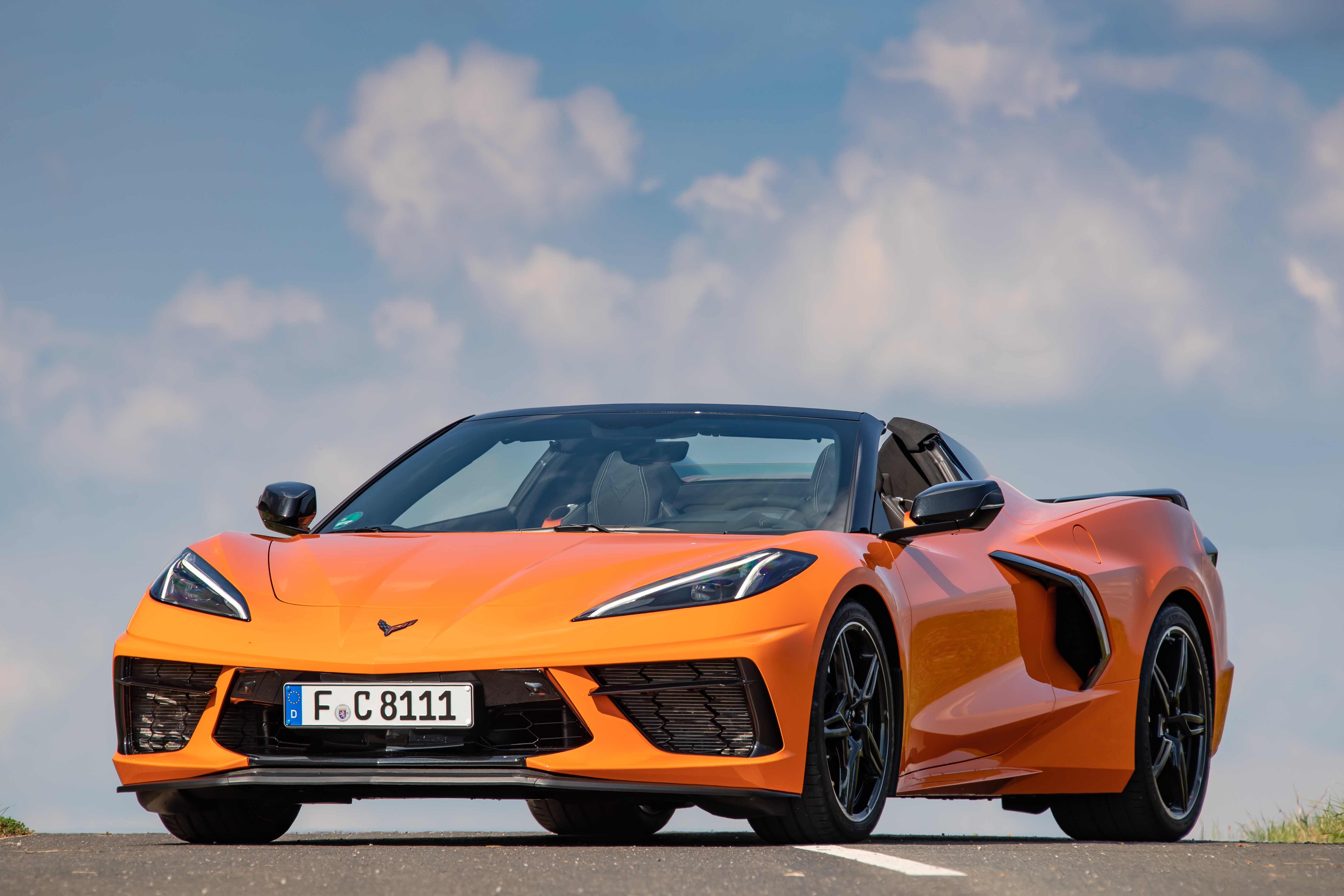Orange Chevrolet Corvette Stingray Convertible 4K HD Wallpaper