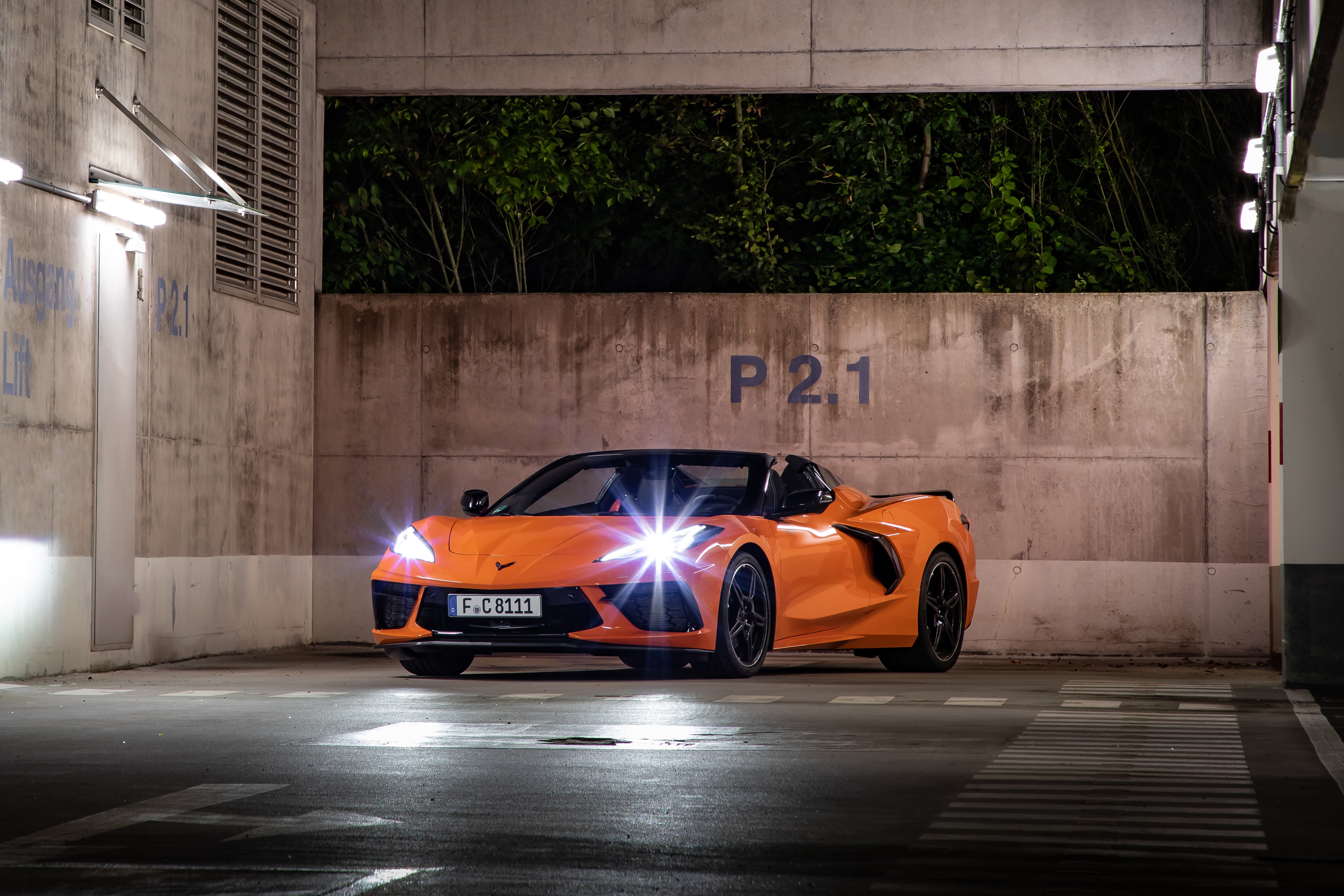 Orange Chevrolet Corvette Stingray Convertible 4K HD Wallpaper