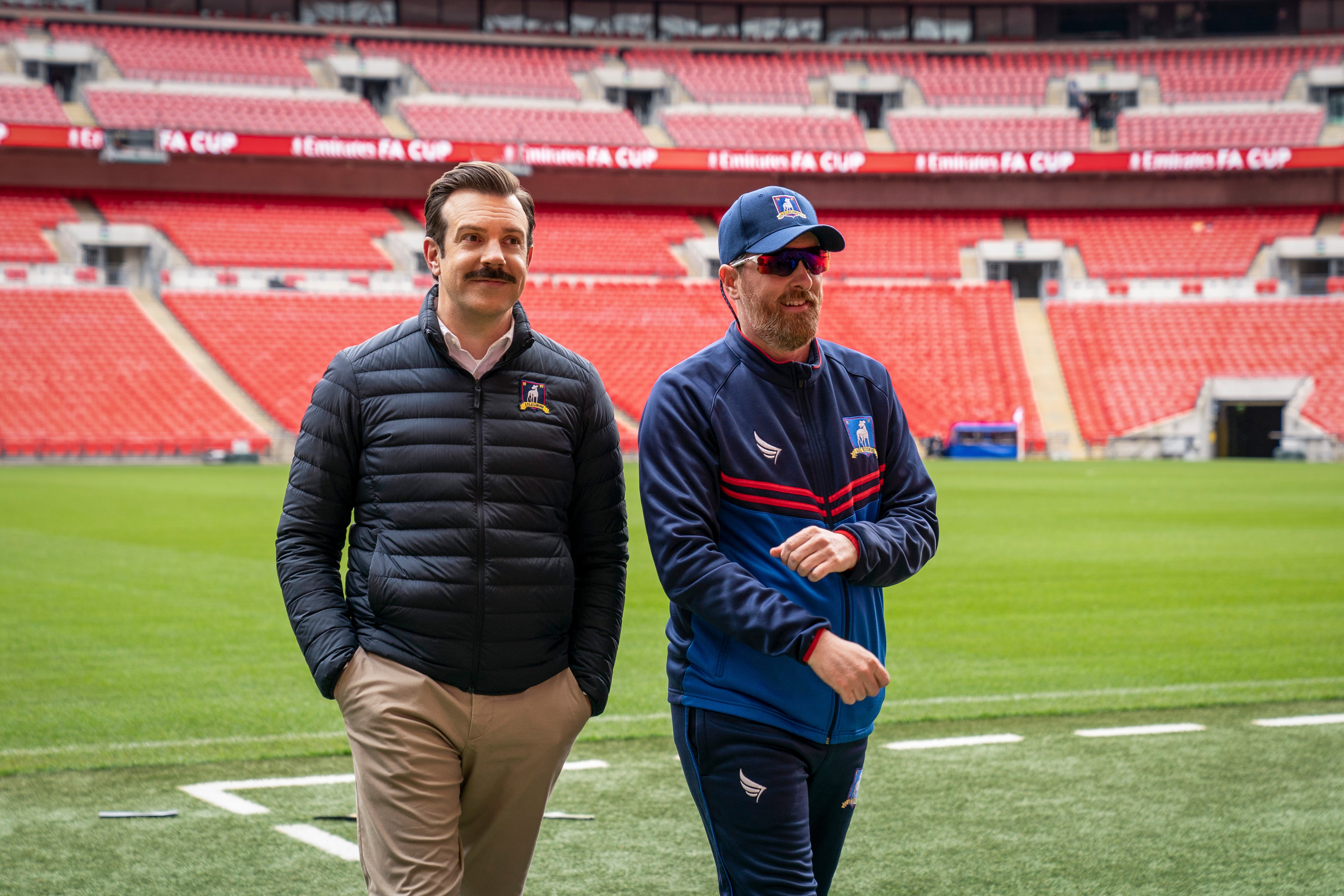 Ted Lasso and Coach Beard in FA Cup stadium HD Wallpaper