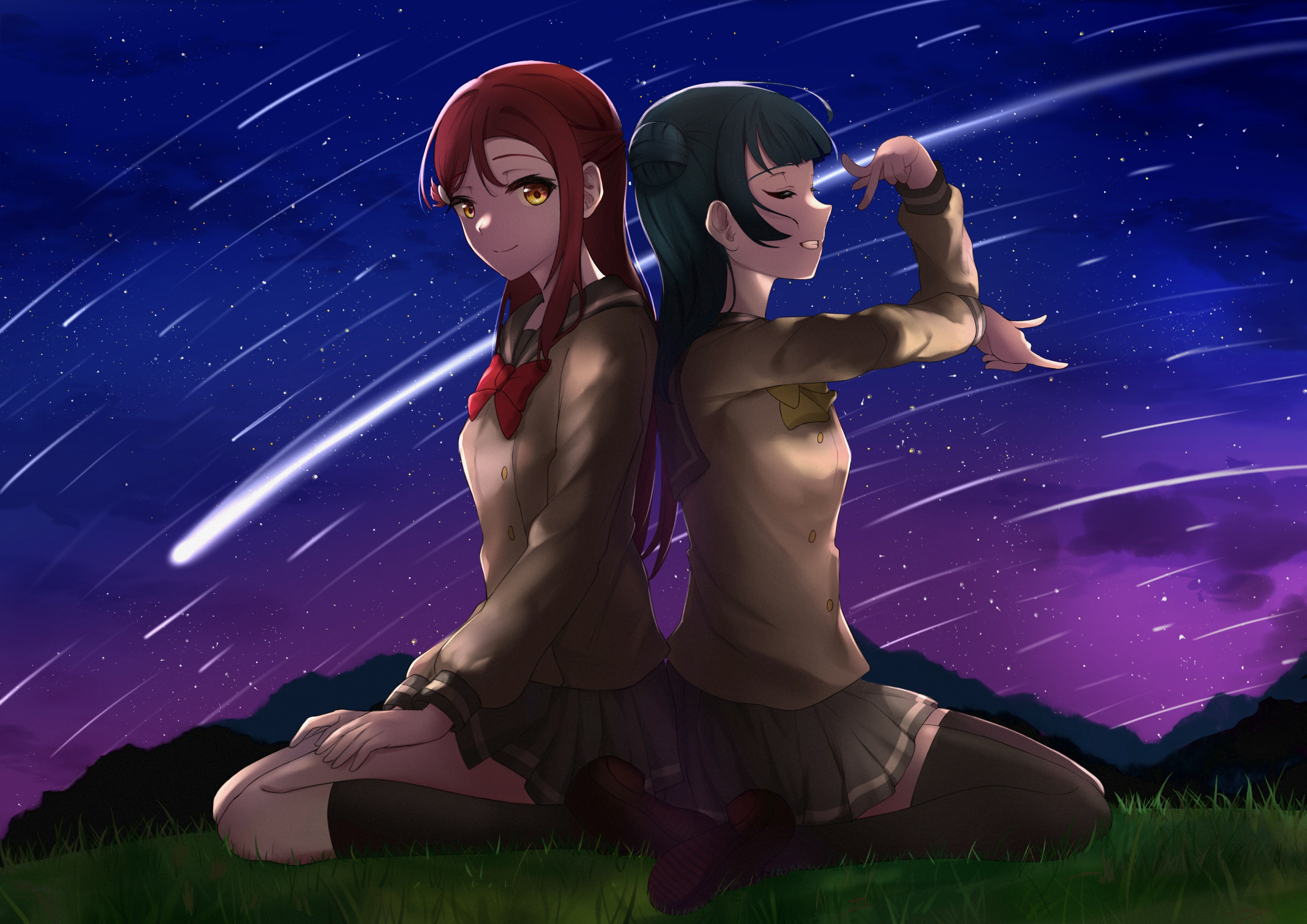 Riko Sakurauchi and Yoshiko Tsushima from Love Live! Sunshine!! HD Wallpaper