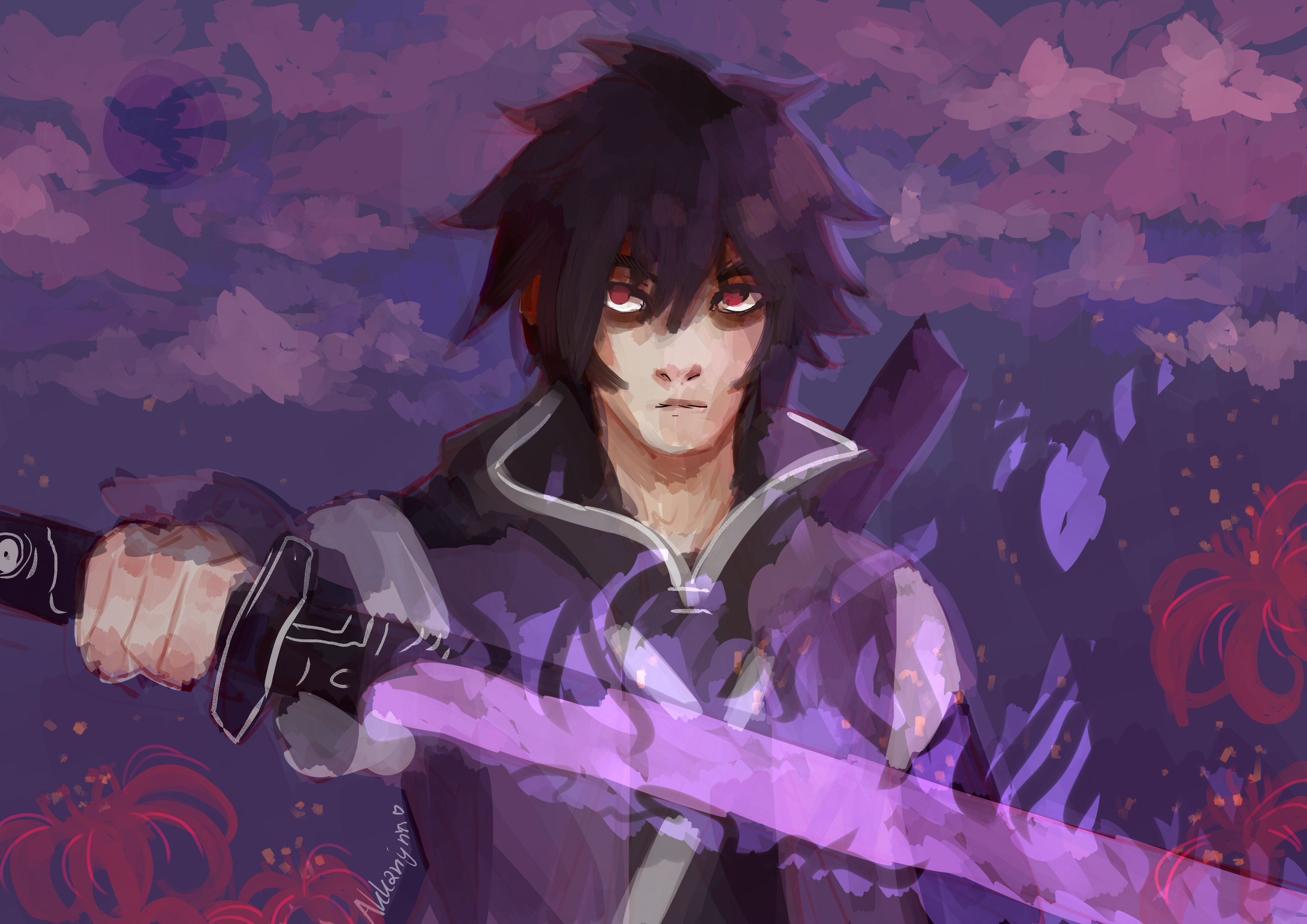 Seven from Scissor Seven with a glowing sword HD Wallpaper