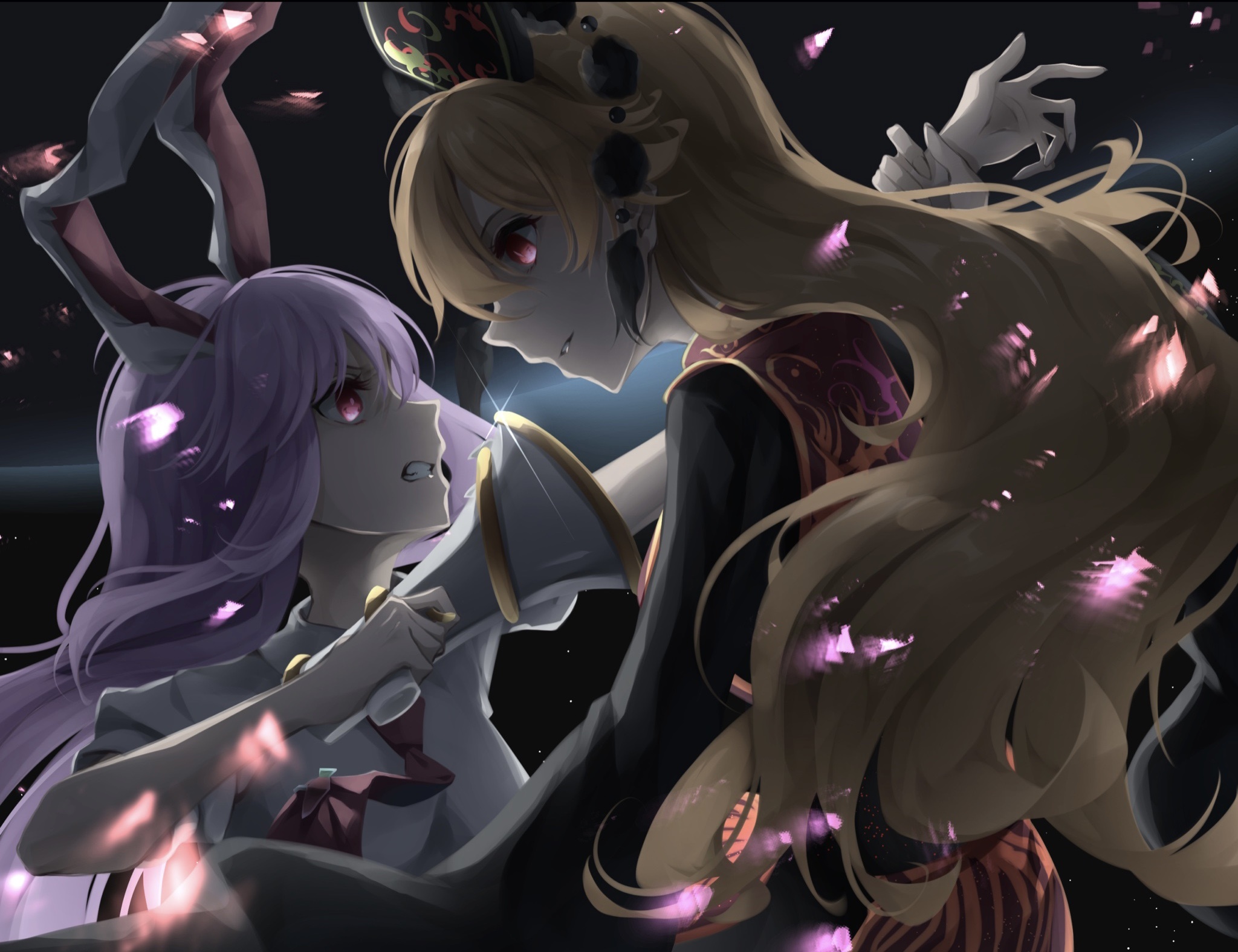 Junko and Reisen Udongein Inaba from Touhou HD Wallpaper