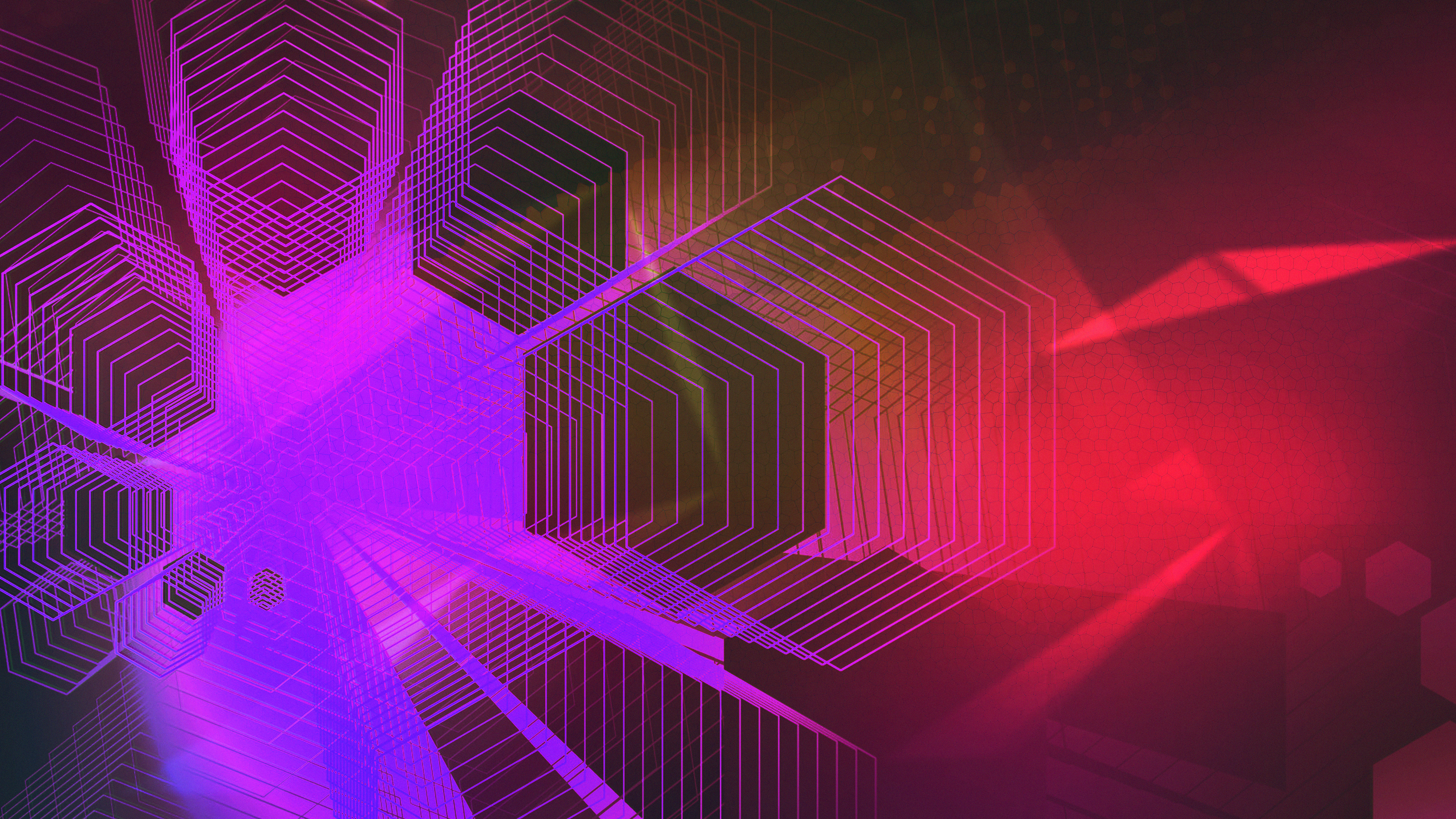 Abstract geometric purple and red tech background HD Wallpaper