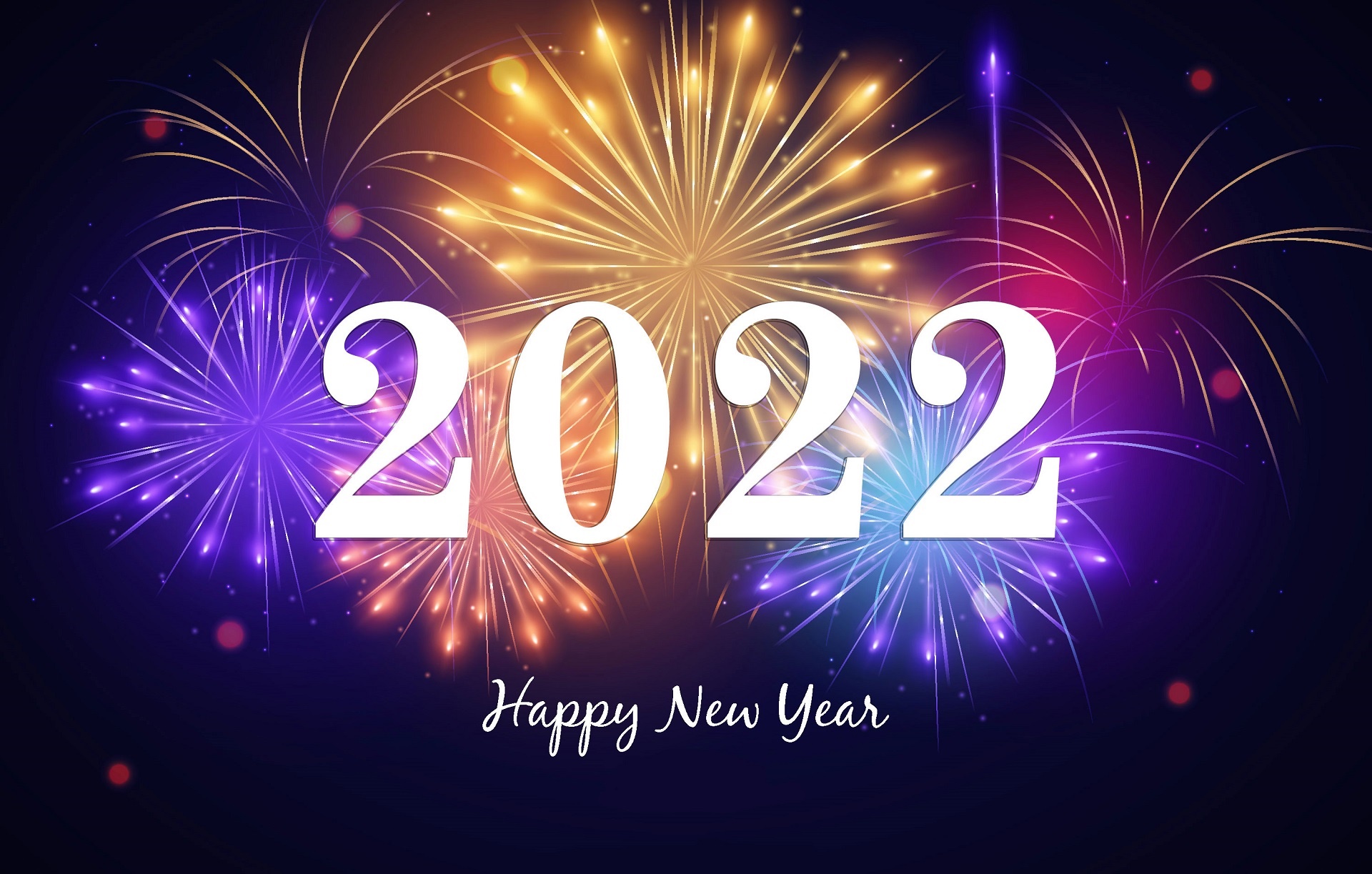 Happy New Year 2022 Fireworks HD Wallpaper