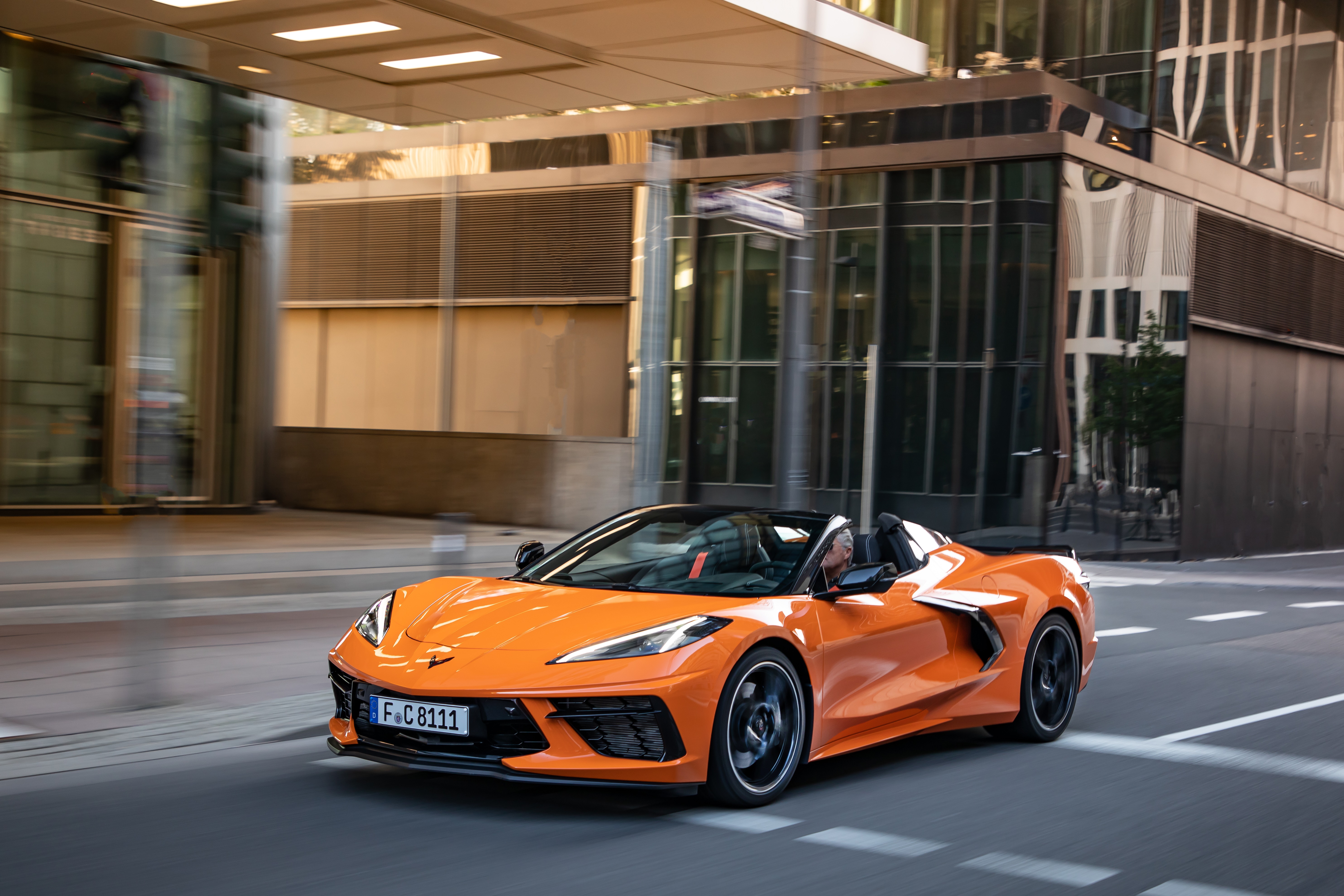 Orange Chevrolet Corvette Stingray Convertible 4K HD Wallpaper