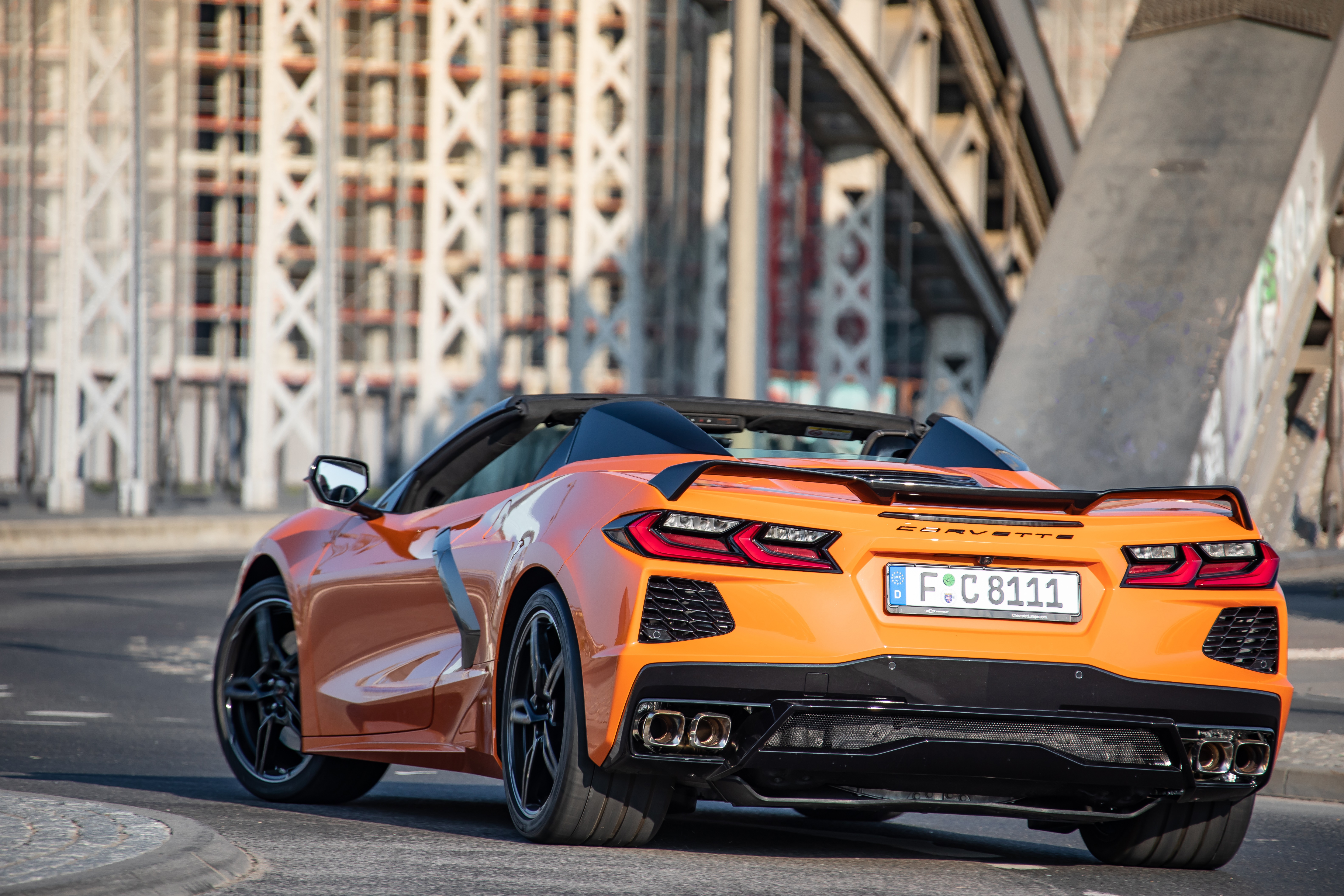Orange Chevrolet Corvette Stingray Convertible 4K HD Wallpaper
