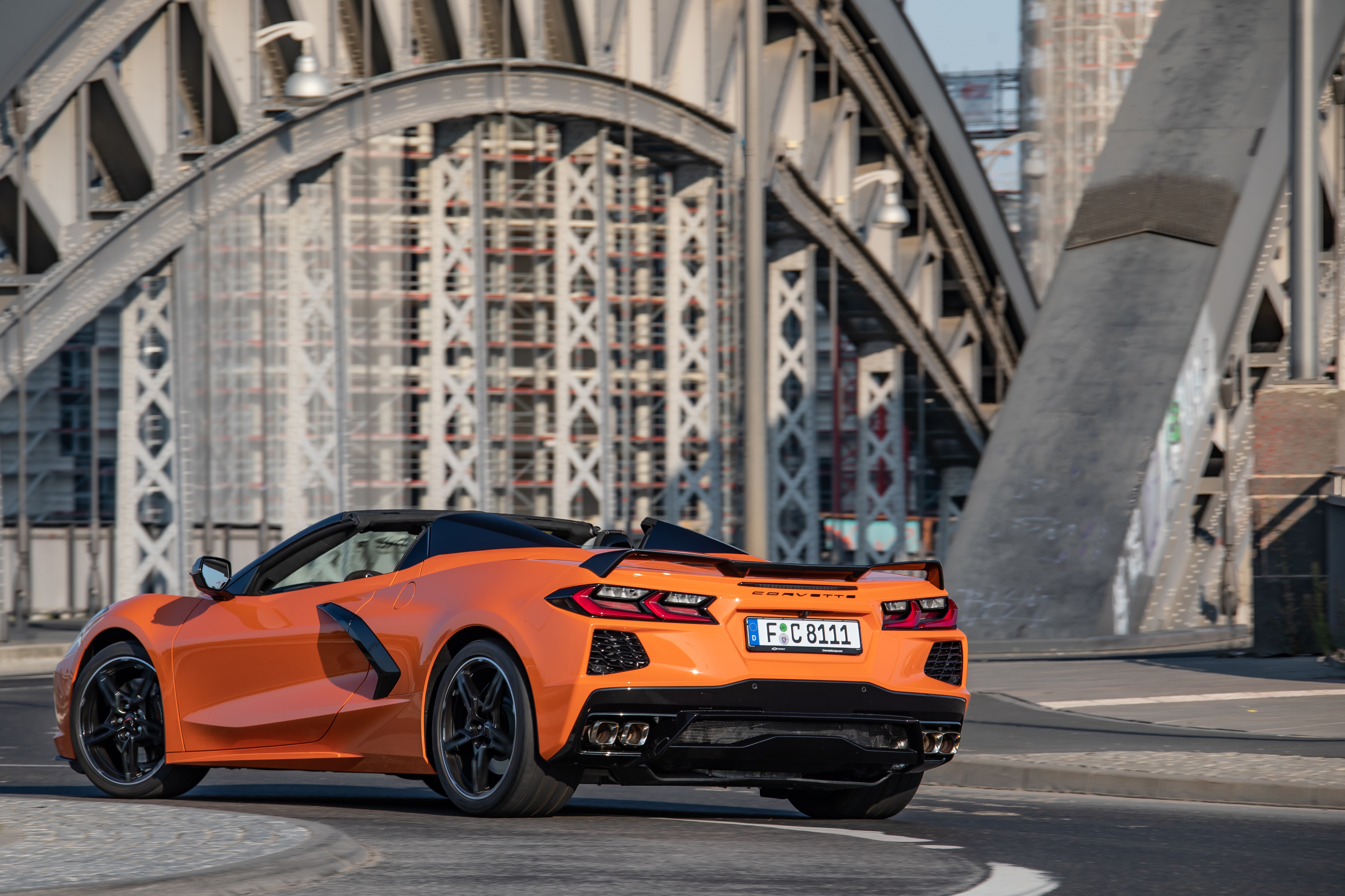 Orange Chevrolet Corvette Stingray Convertible 4K HD Wallpaper