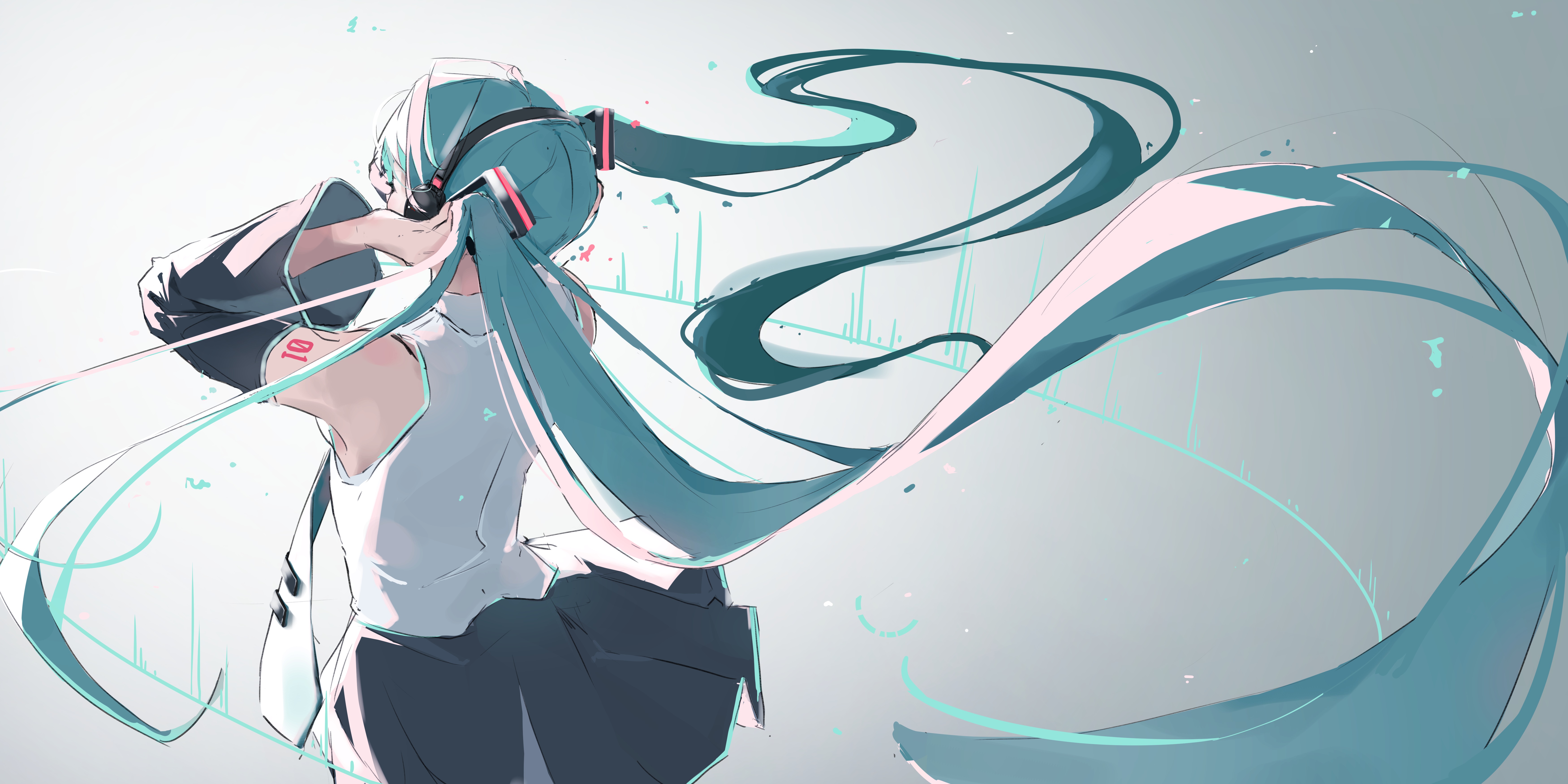 Hatsune Miku from Vocaloid 4K HD Wallpaper