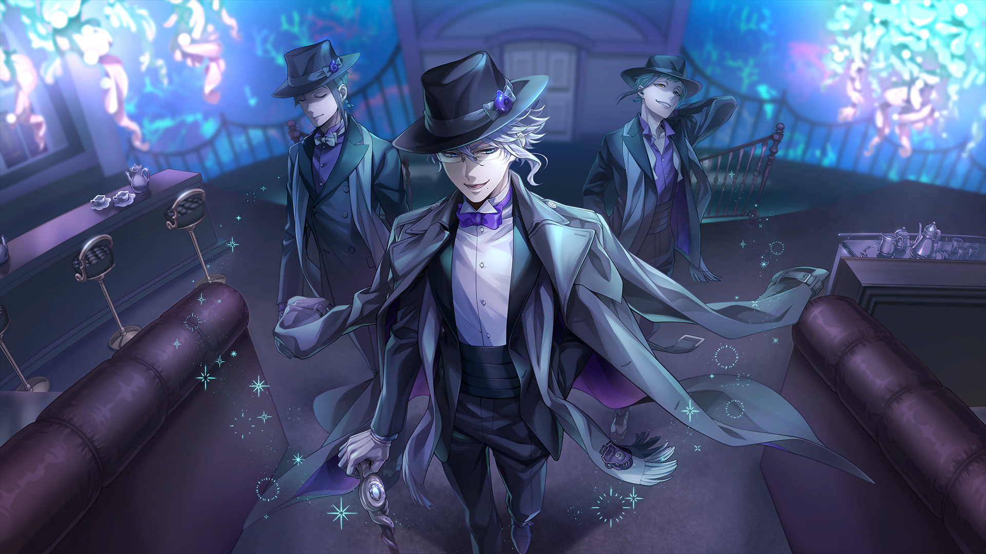 Floyd Leech, Jade Leech, and Azul Ashengrotto from Twisted Wonderland HD Wallpaper