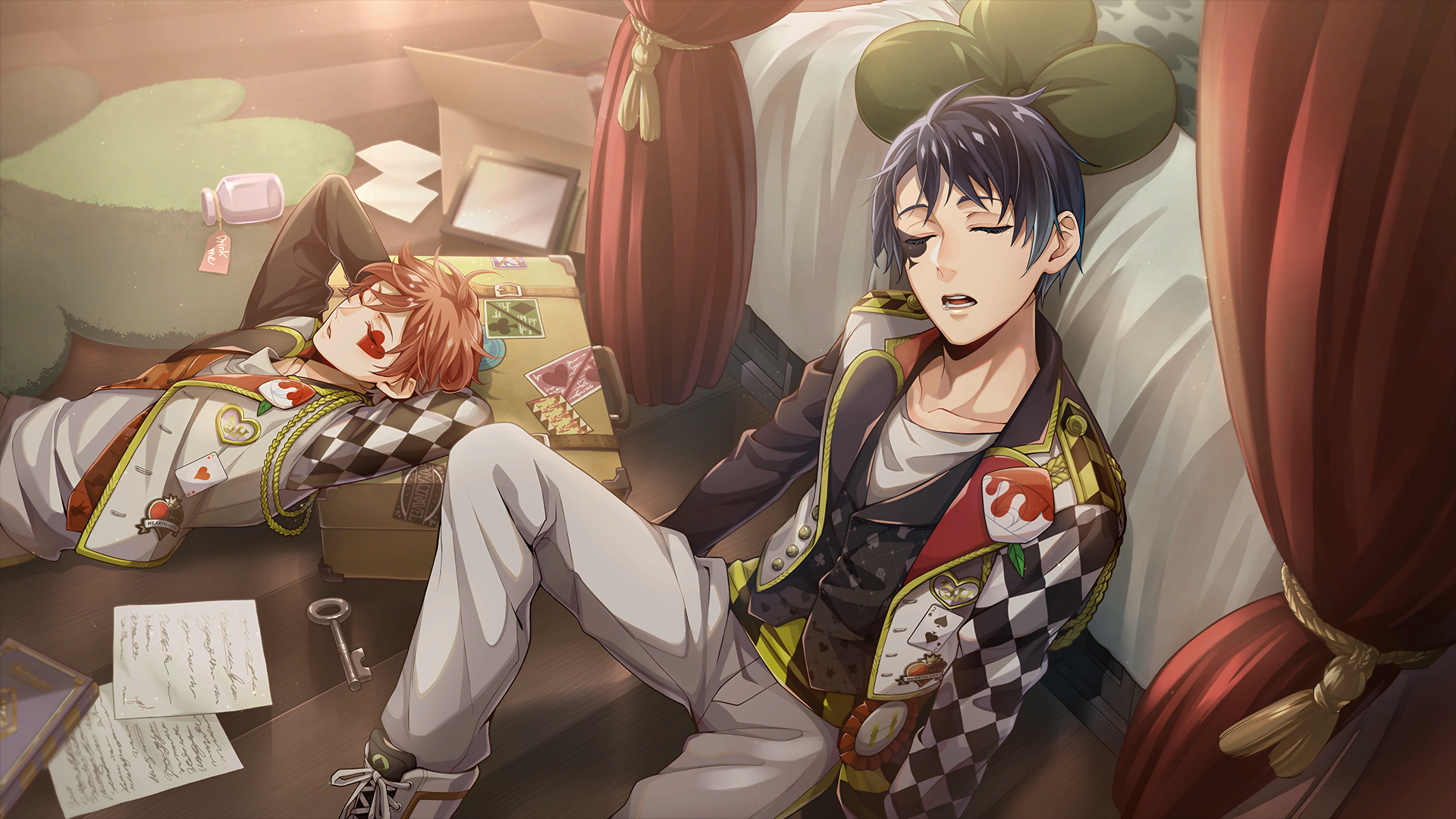 Ace Trappola and Deuce Spade from Twisted Wonderland sleeping HD Wallpaper