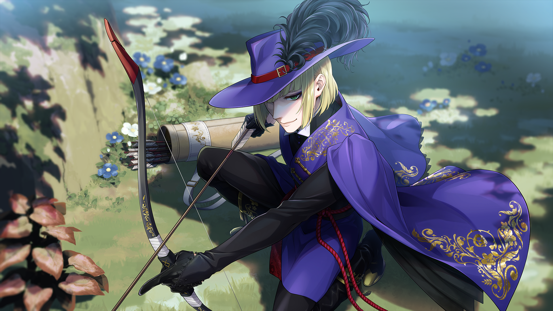 Rook Hunt from Twisted Wonderland with bow and arrow HD Wallpaper