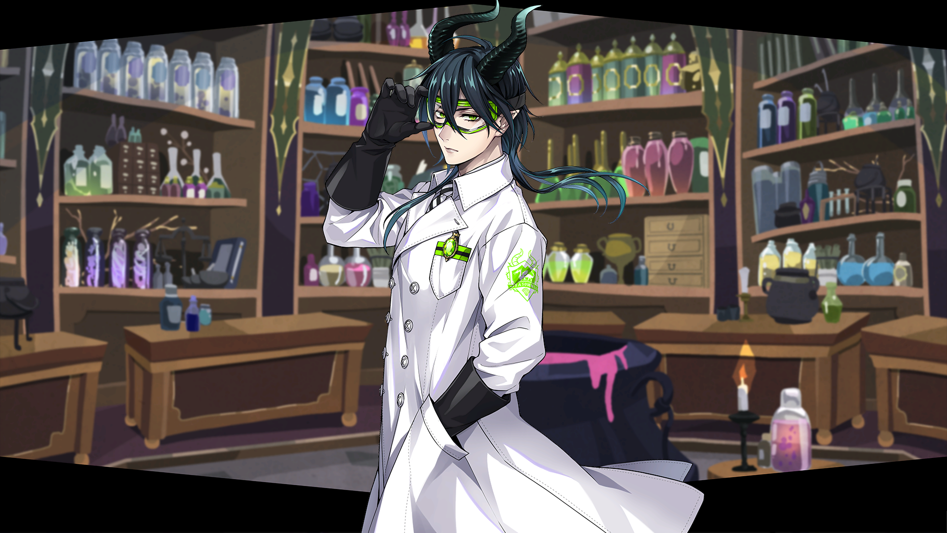 Malleus Draconia from Twisted Wonderland in a laboratory HD Wallpaper