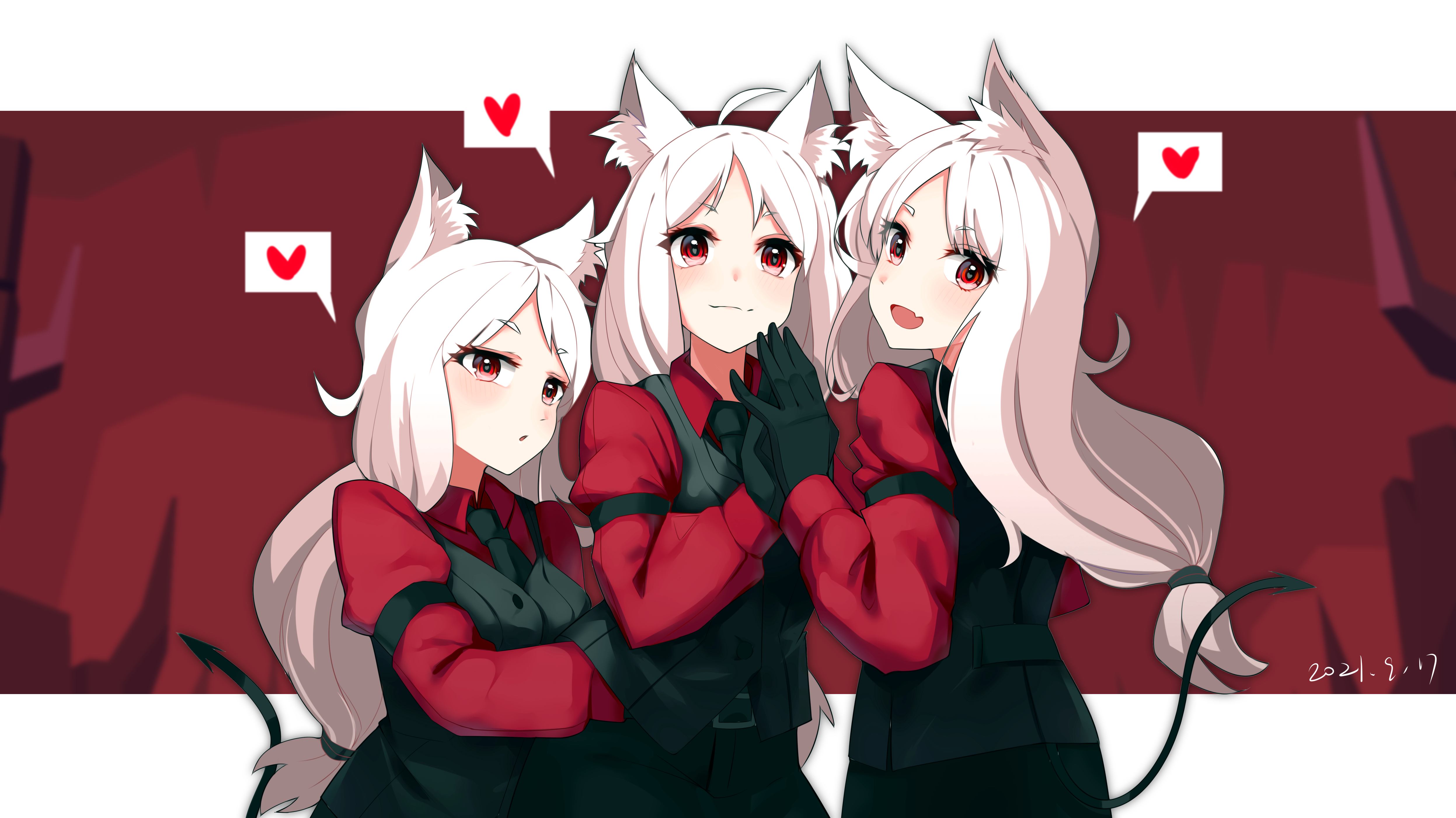Cerberus from Helltaker 4K HD Wallpaper