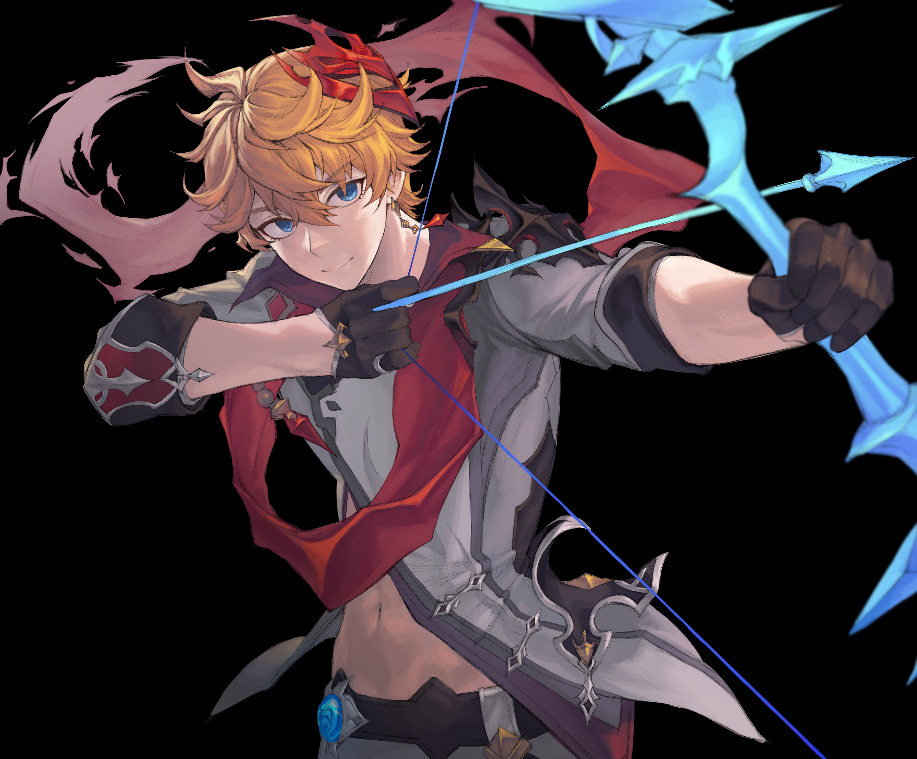 Tartaglia Childe from Genshin Impact with bow HD Wallpaper