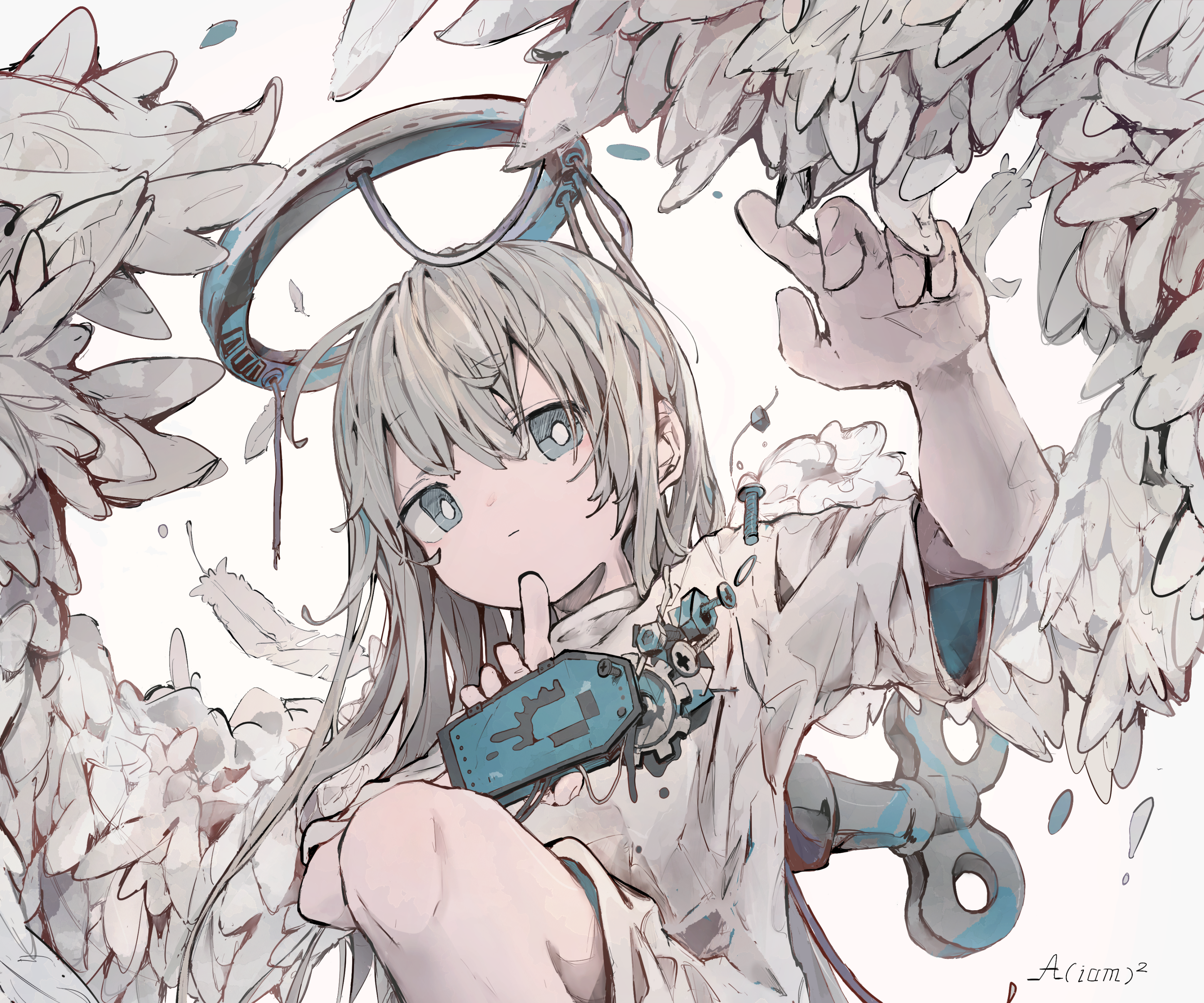 Girl with Wings and Halo HD Wallpaper