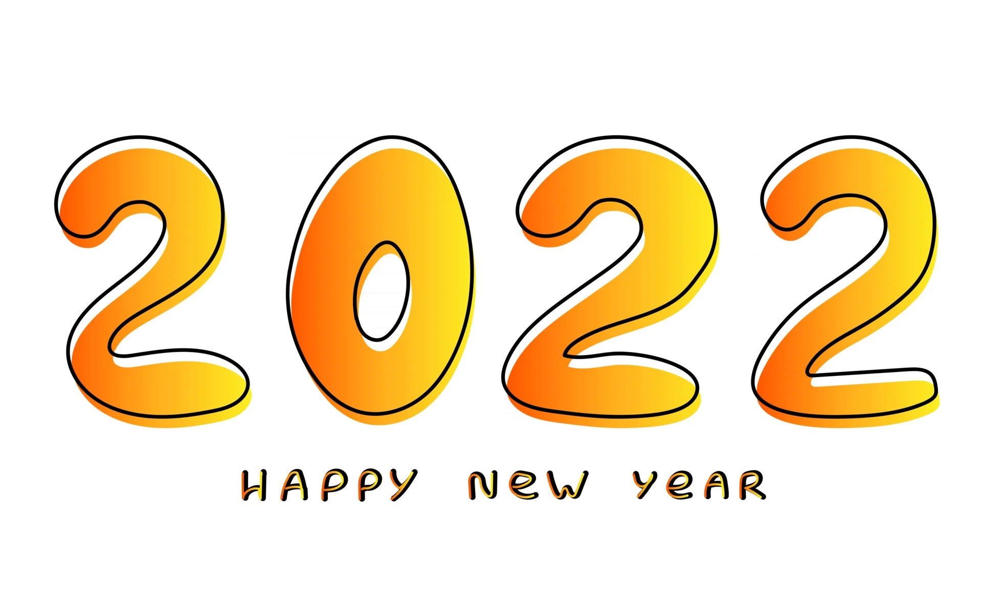 Happy New Year 2022 Text HD Wallpaper
