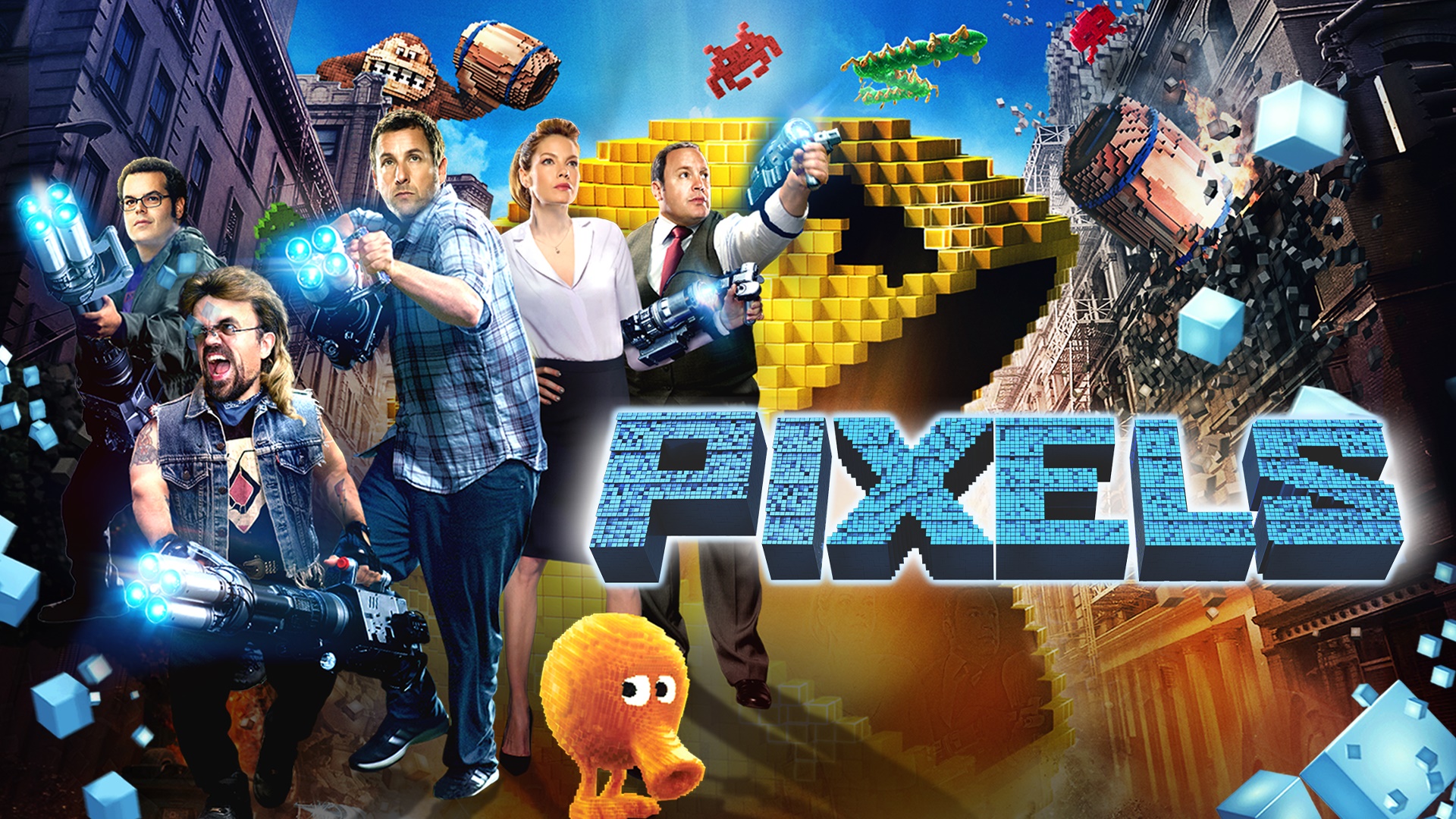 Pixels movie poster with video game characters HD Wallpaper