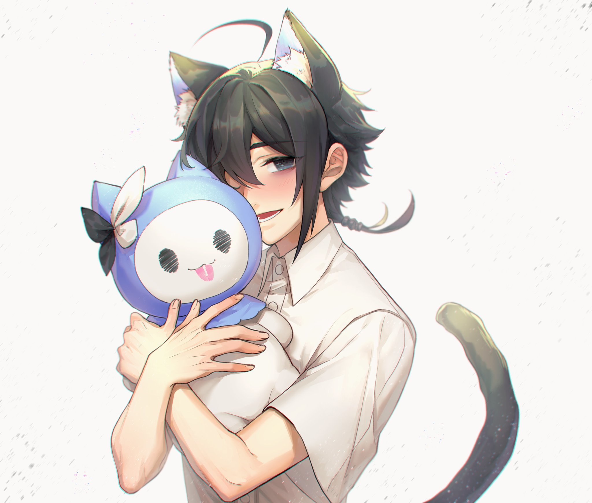 Zaizen Eba with a plush toy HD Wallpaper